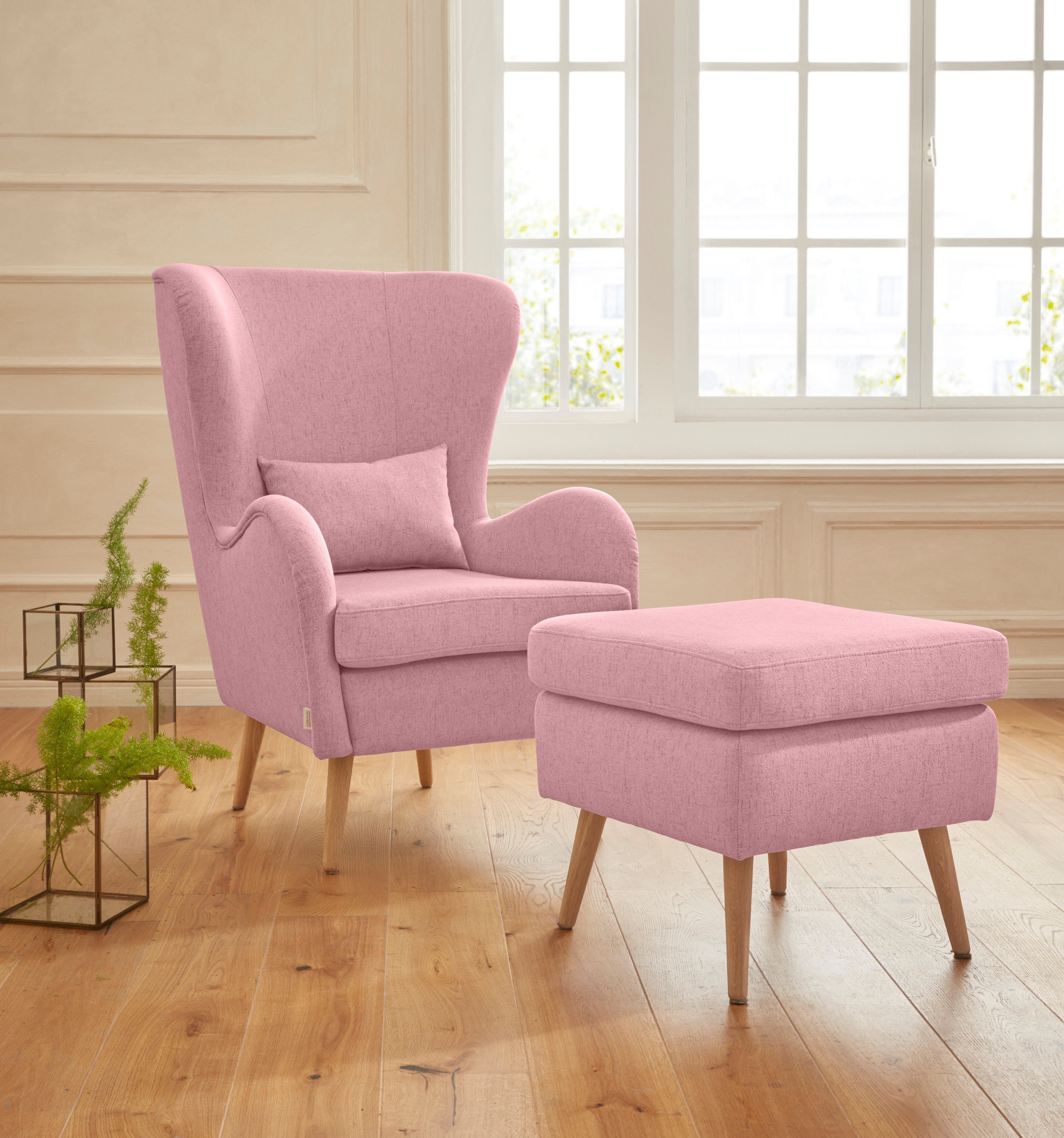 Guido Maria Kretschmer Home&Living Fauteuil Sallito, TV-stoel, oorfauteuil met Hocker, in veel stofkwaliteiten, ook in fluweelcord