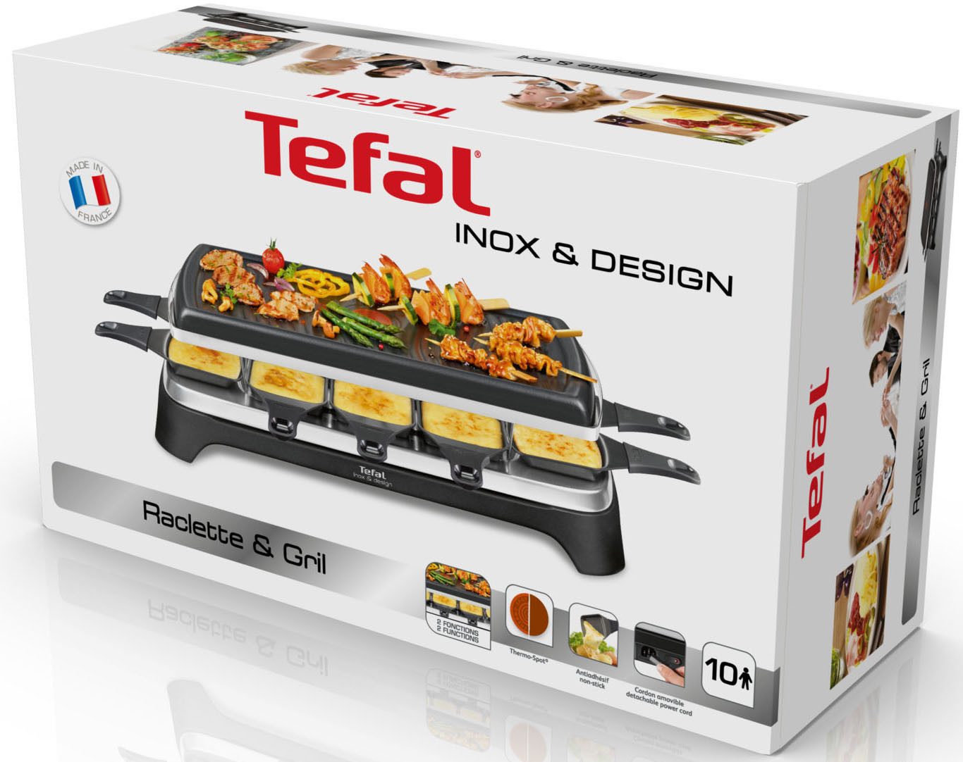 Tefal Raclette Ambiance, incl. tafelgrillfunctie, afneembaar snoer voor maximaal 10 personen, tafelgrill-functie, afneembare kabel