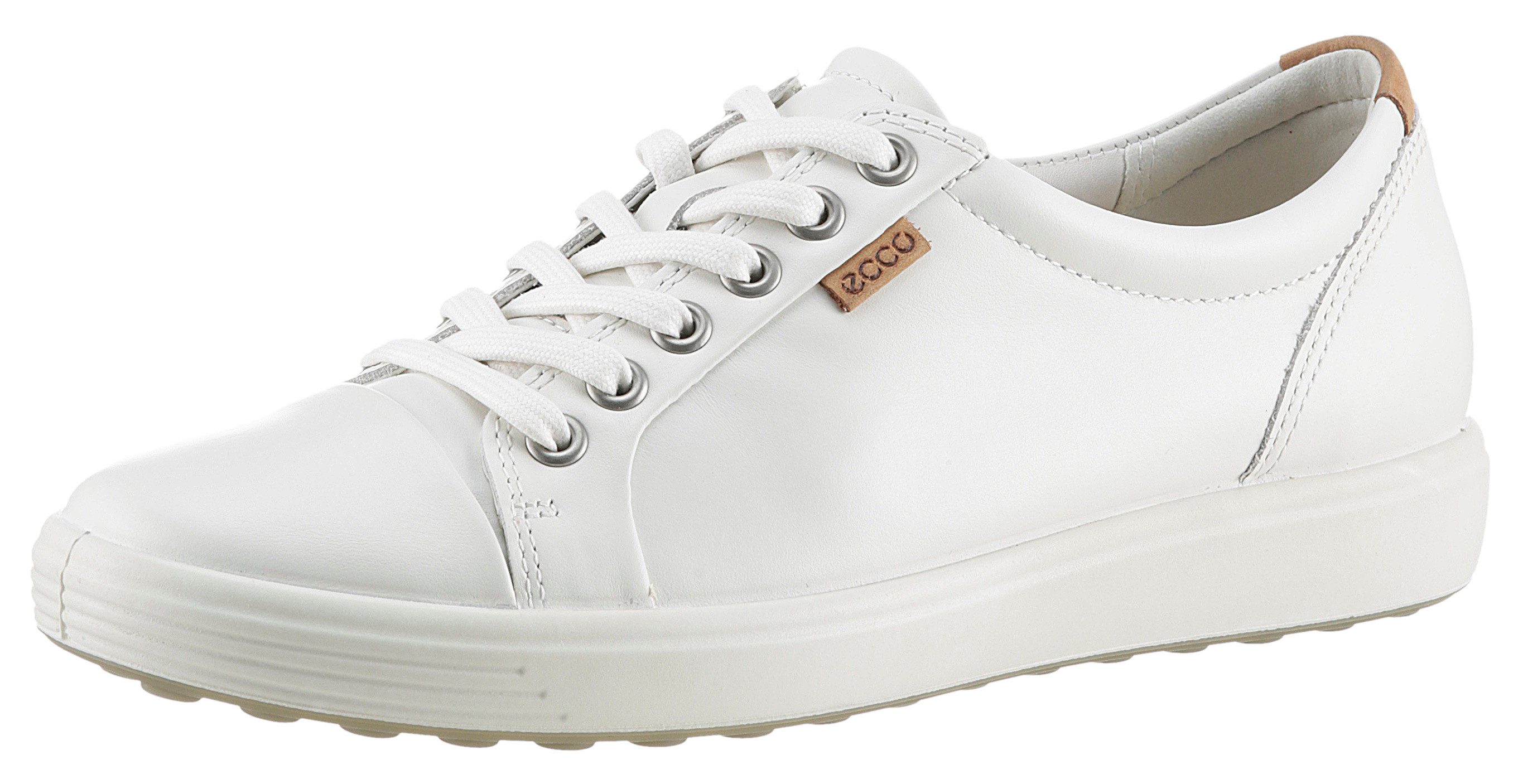 Ecco Sneakers SOFT 7 W met label, vrijetijdsschoen, lage schoen, veterschoen, smalle vorm