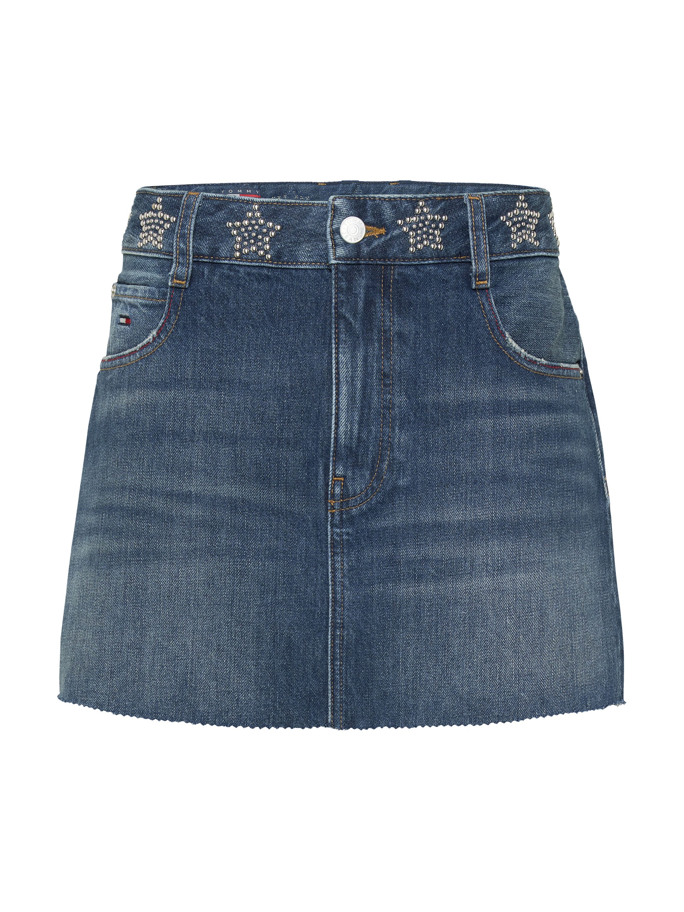 TOMMY JEANS rok STUDDED DENIM MINI SKIRT AI9057