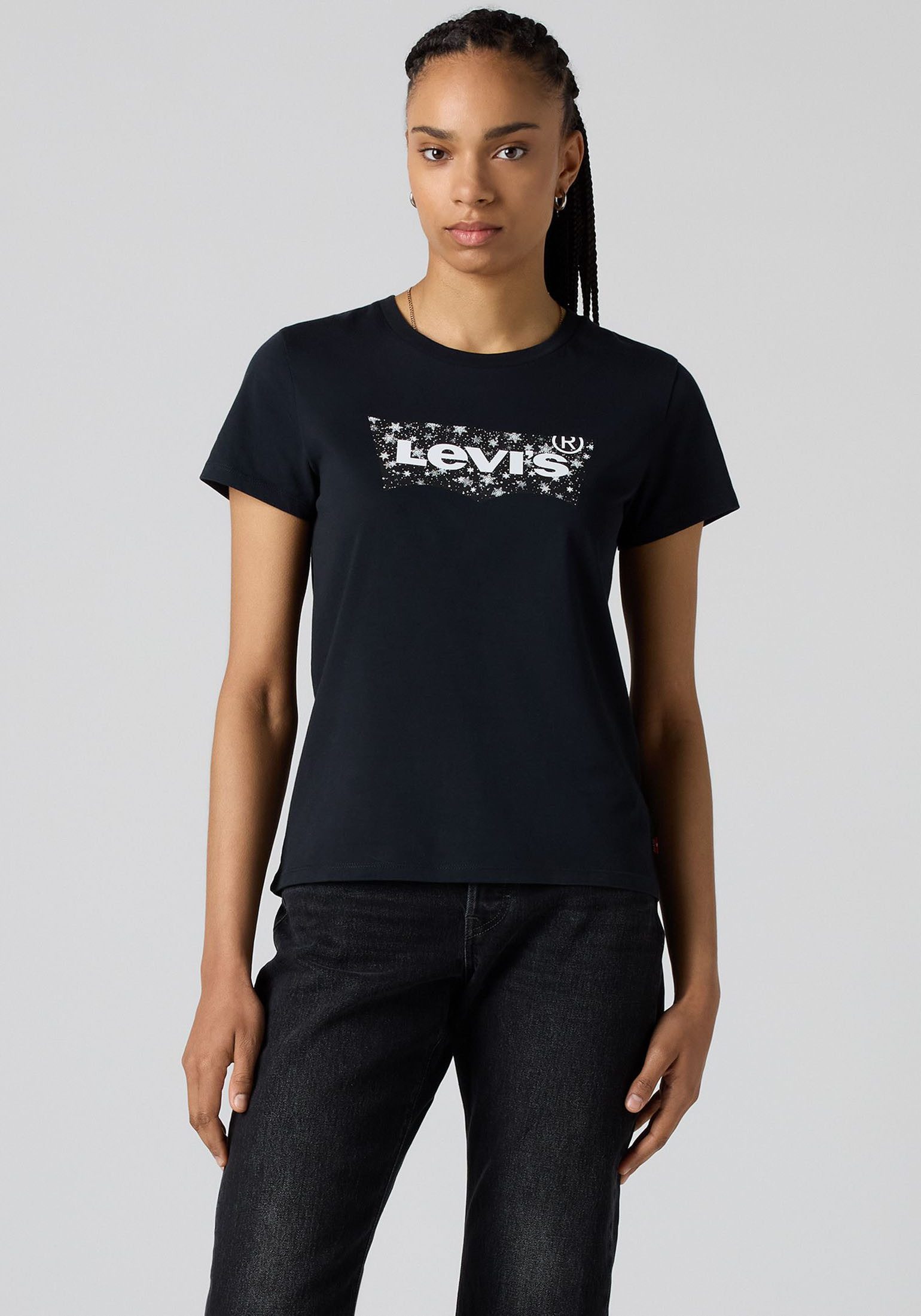 Levi's® Shirt met ronde hals The Perfect Tee met logo in metallic-holoprint