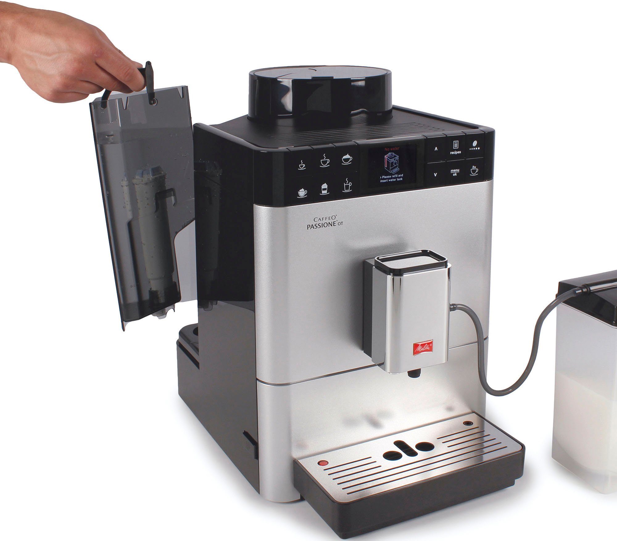 Melitta Volautomatisch koffiezetapparaat Passione® One Touch F53/1-101, zilverkleur, One-touch-functie , per kopje precies de juiste hoeveelheid versgemalen bonen
