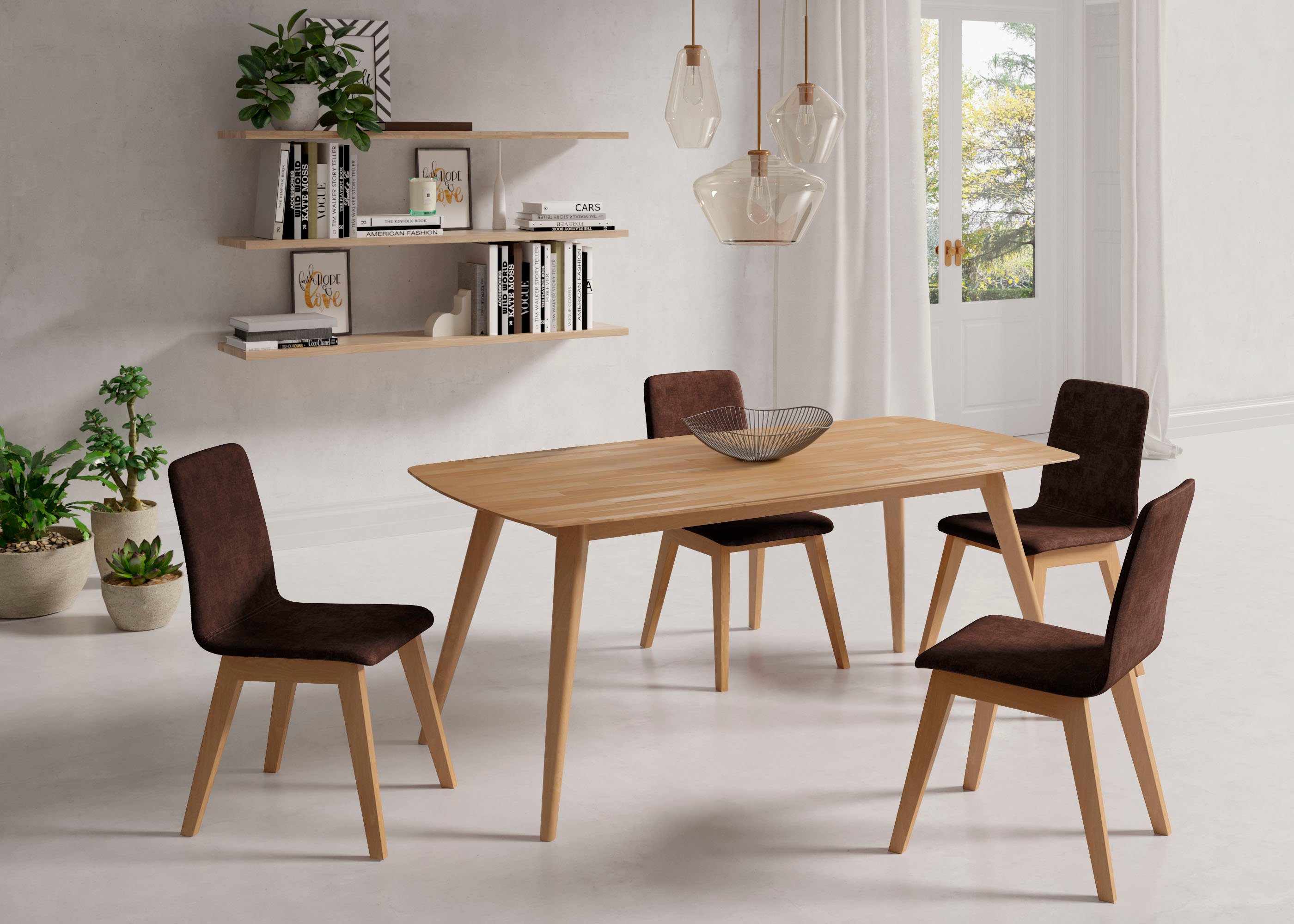 INOSIGN Stoel Sandy met verschillende stoelpootkleuren en kleurvarianten, zithoogte 47 cm (2 stuks)