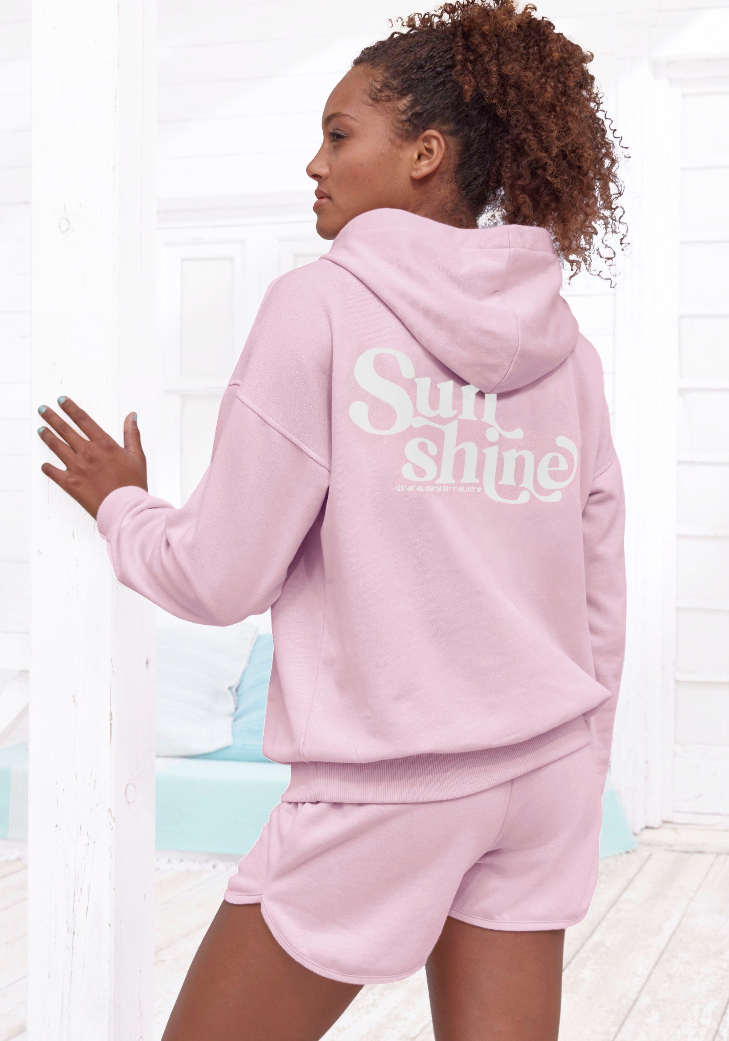 Buffalo Hoodie -Hoodie met rugprint Capuchon sweatshirt met rugprint en ribborden, loungewear