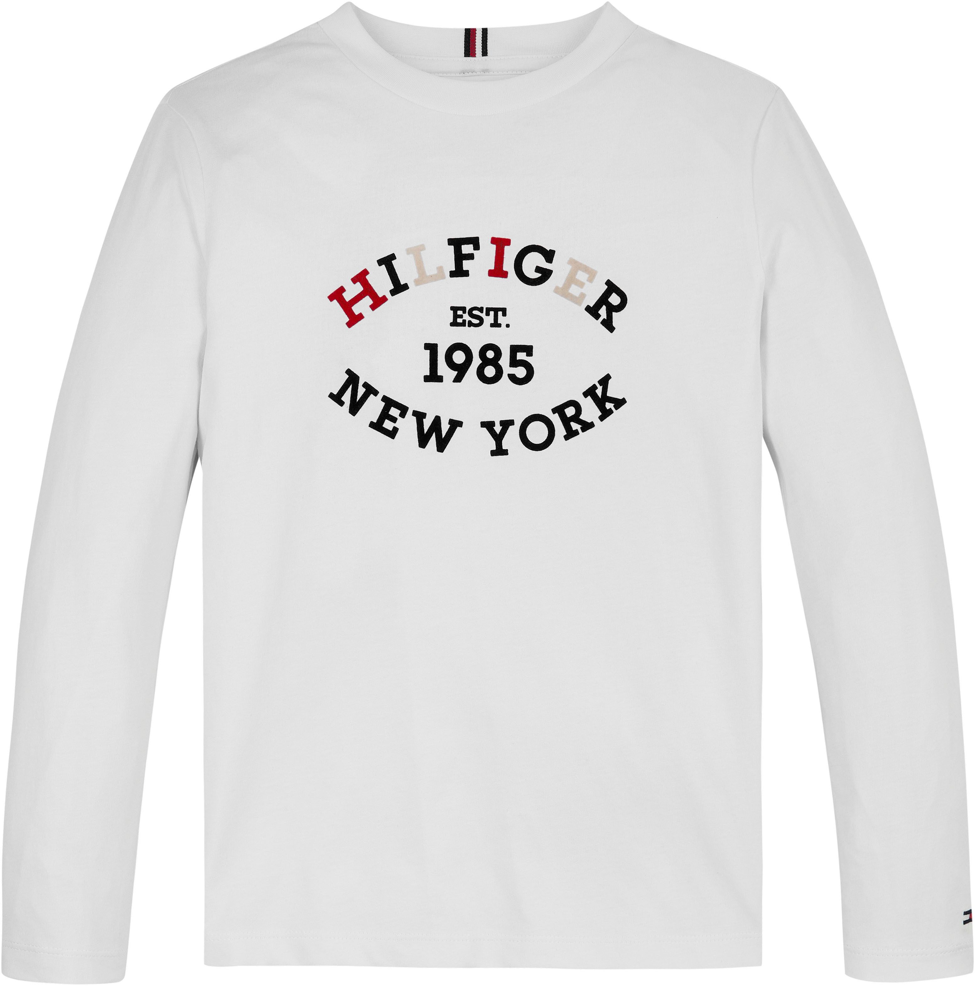 Tommy Hilfiger Shirt met lange mouwen MONOTYPE FLOCK REGULAR TEE LS Kinderen tot 16 jaar met logo-opdruk
