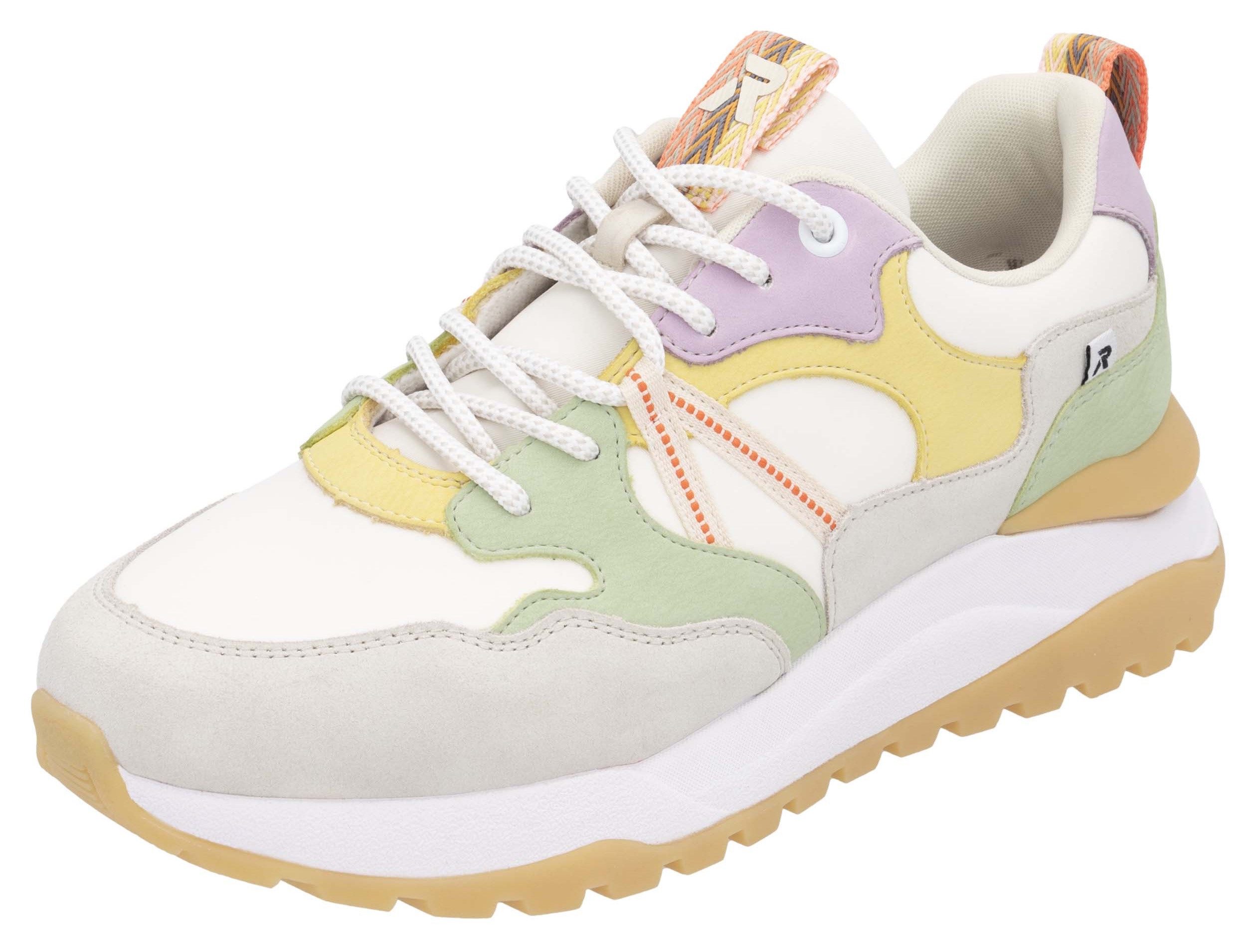 RIEKER Sport Sneakers met sleehak Bel Air vrijetijdsschoen, lage schoen, veterschoen met uitneembaar voetbed