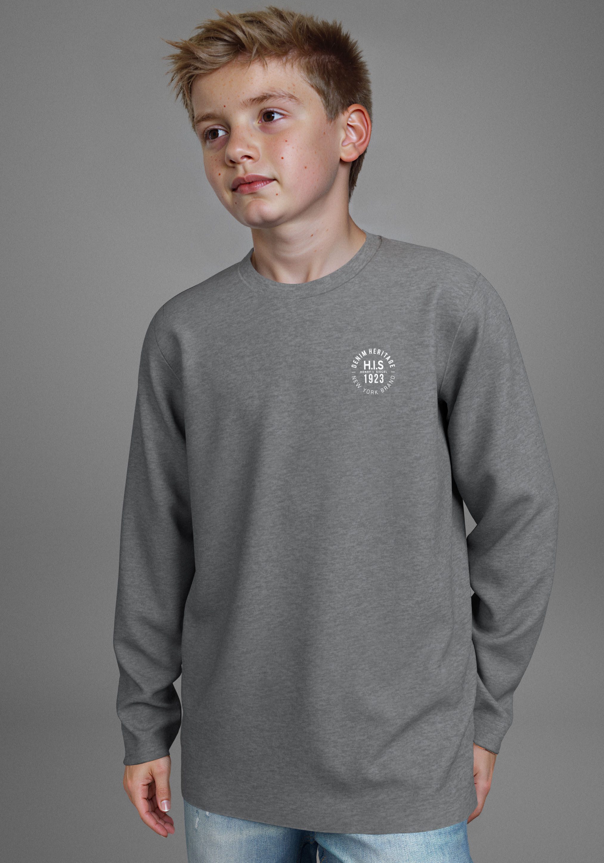 H.I.S Shirt met lange mouwen 2-pack shirts met logo-opdruk (set, 2-delig, 2)