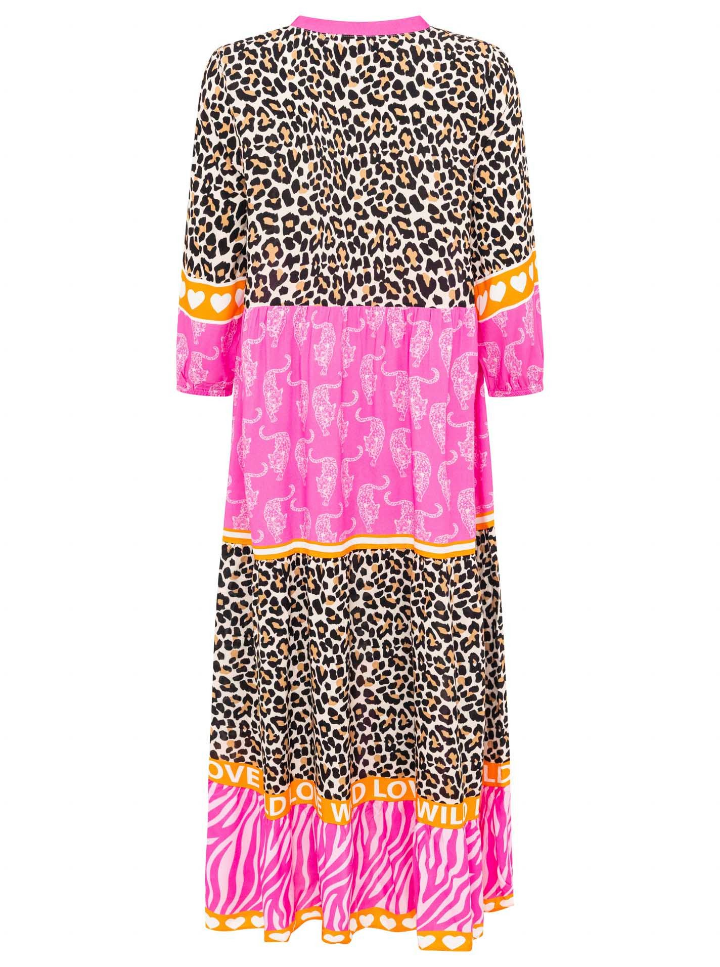 Zwillingsherz Maxi-jurk Wild Love met leo, zebra en patroonmix