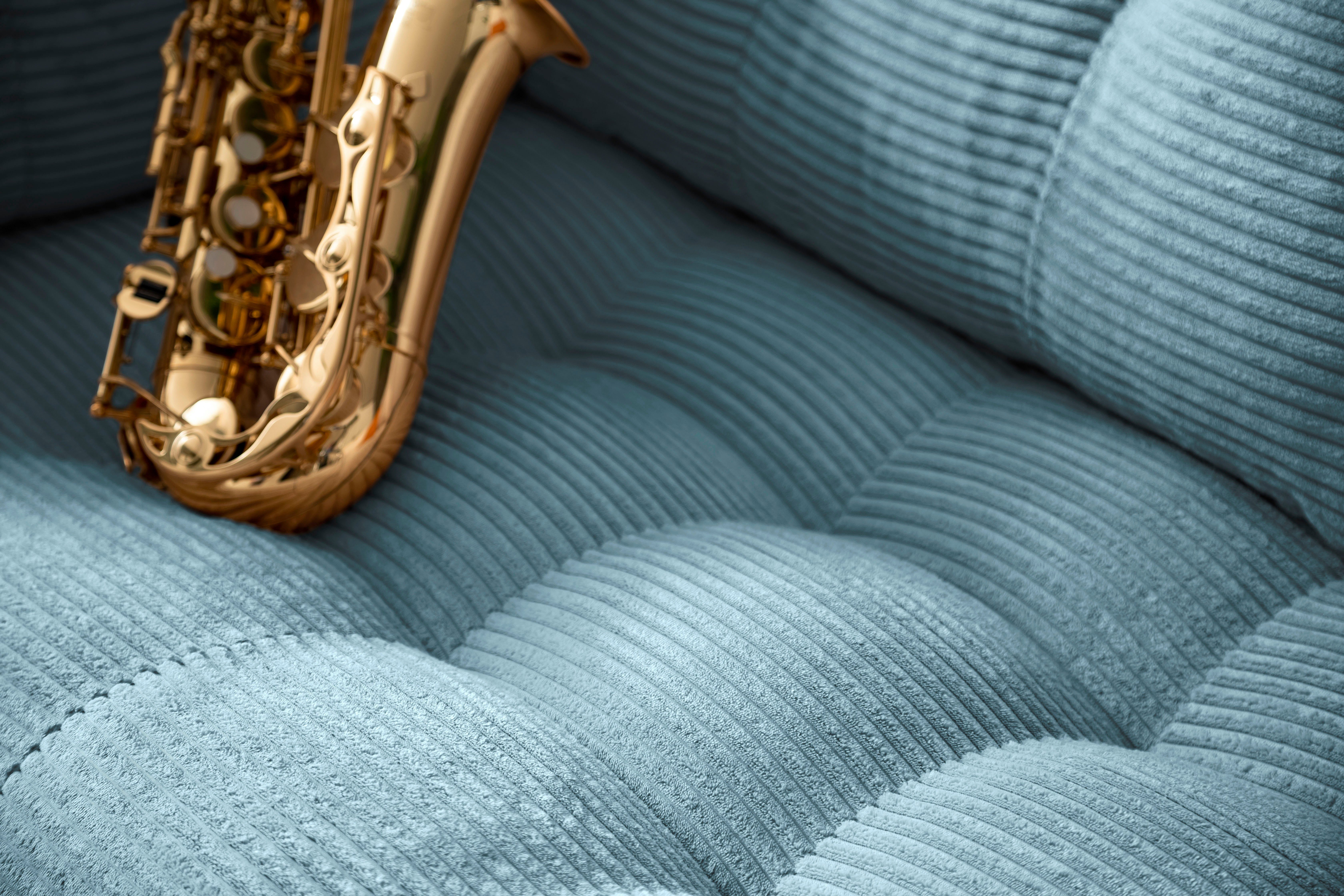 Trends by HG 2-zitsbank Landau in cordstof met metalen voet