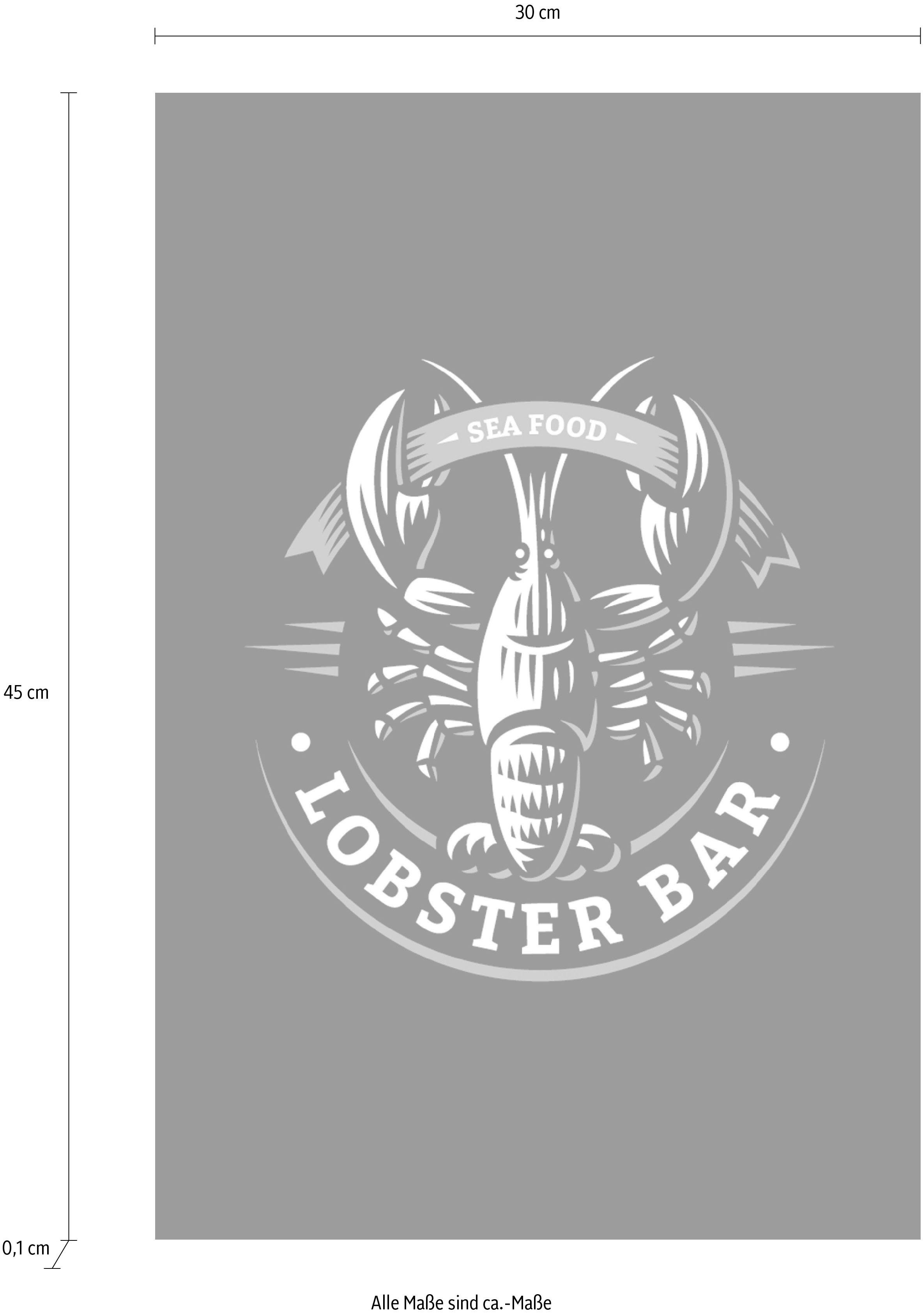 queence Sierobject voor aan de wand LOBSTER BAR Stalen bord, blikken bord, spreuk, grappig, wanddecoratie, retro, 20x30cm
