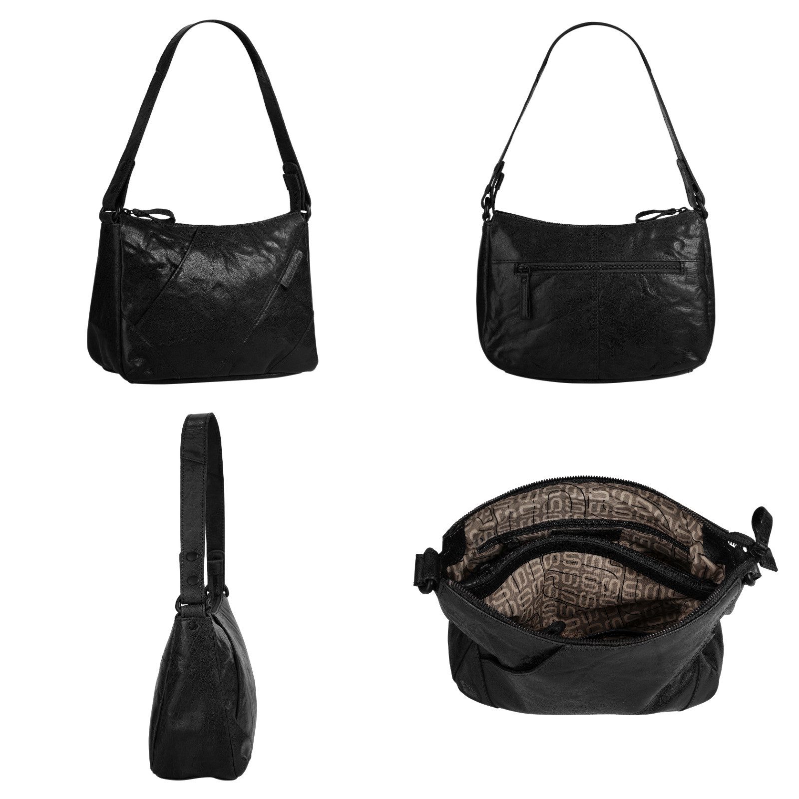 Spikes & Sparrow Schoudertas echt leder