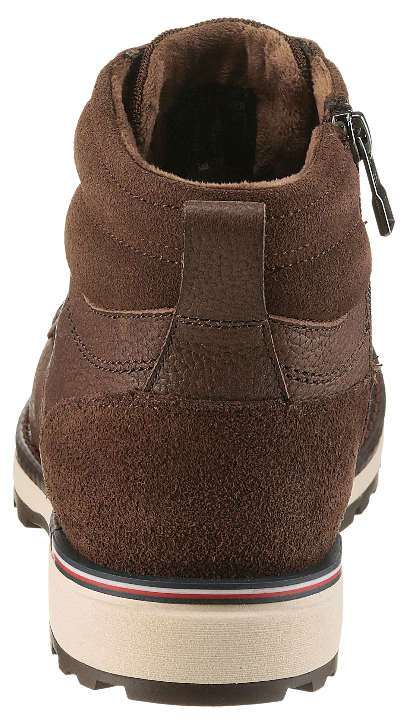 Tommy Hilfiger Veterschoenen CORPORATE W LTH LACE BOOT , veterenkellaars met siernaden en aantreklus