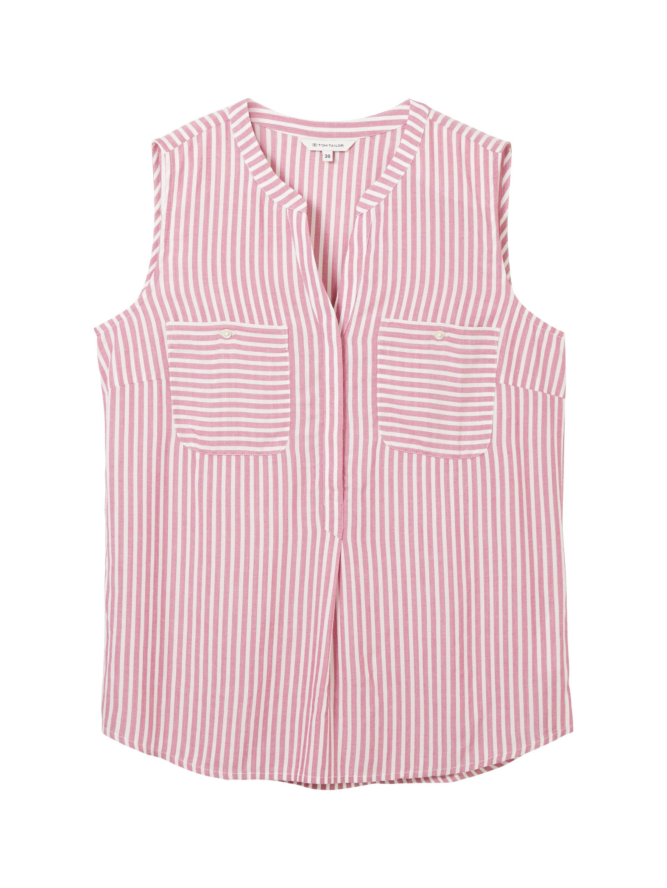 Tom Tailor Shirt gestreept met opgezette borstzakken