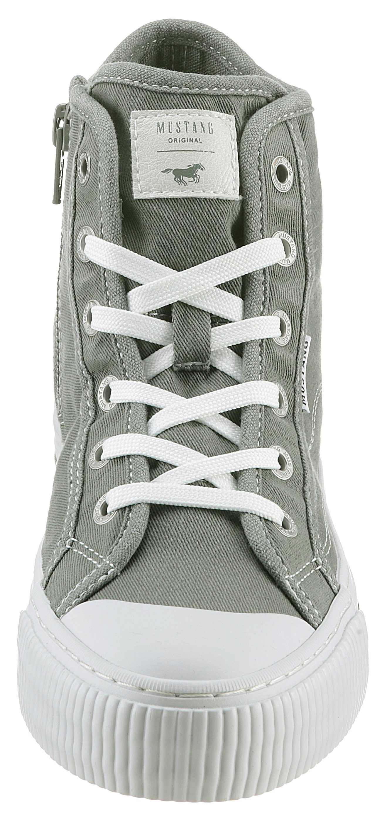 Mustang Shoes Plateausneakers veterschoen, vrijetijdsschoen, high top-sneaker met rits