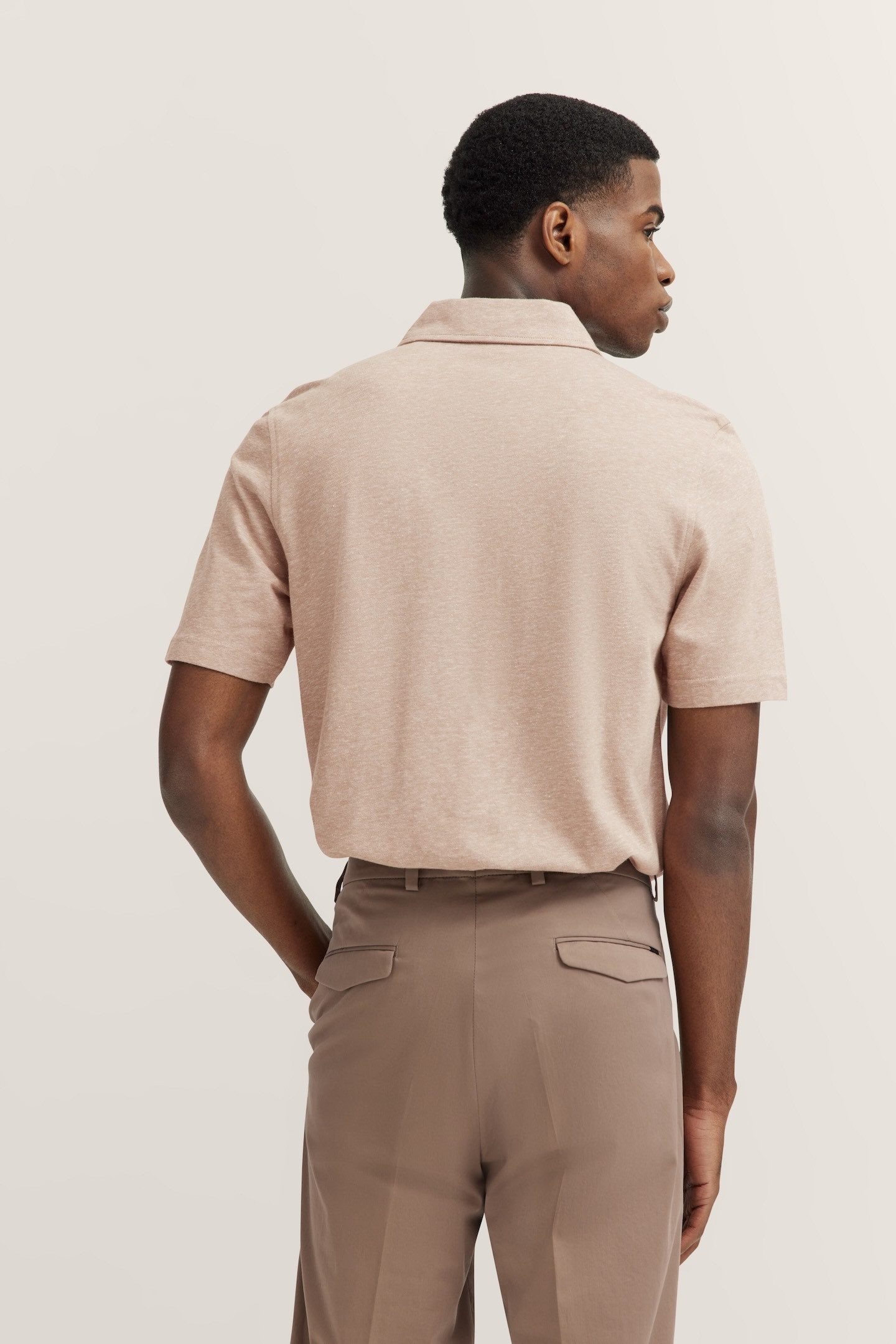 Bugatti Poloshirt van katoen-linnenmengsel
