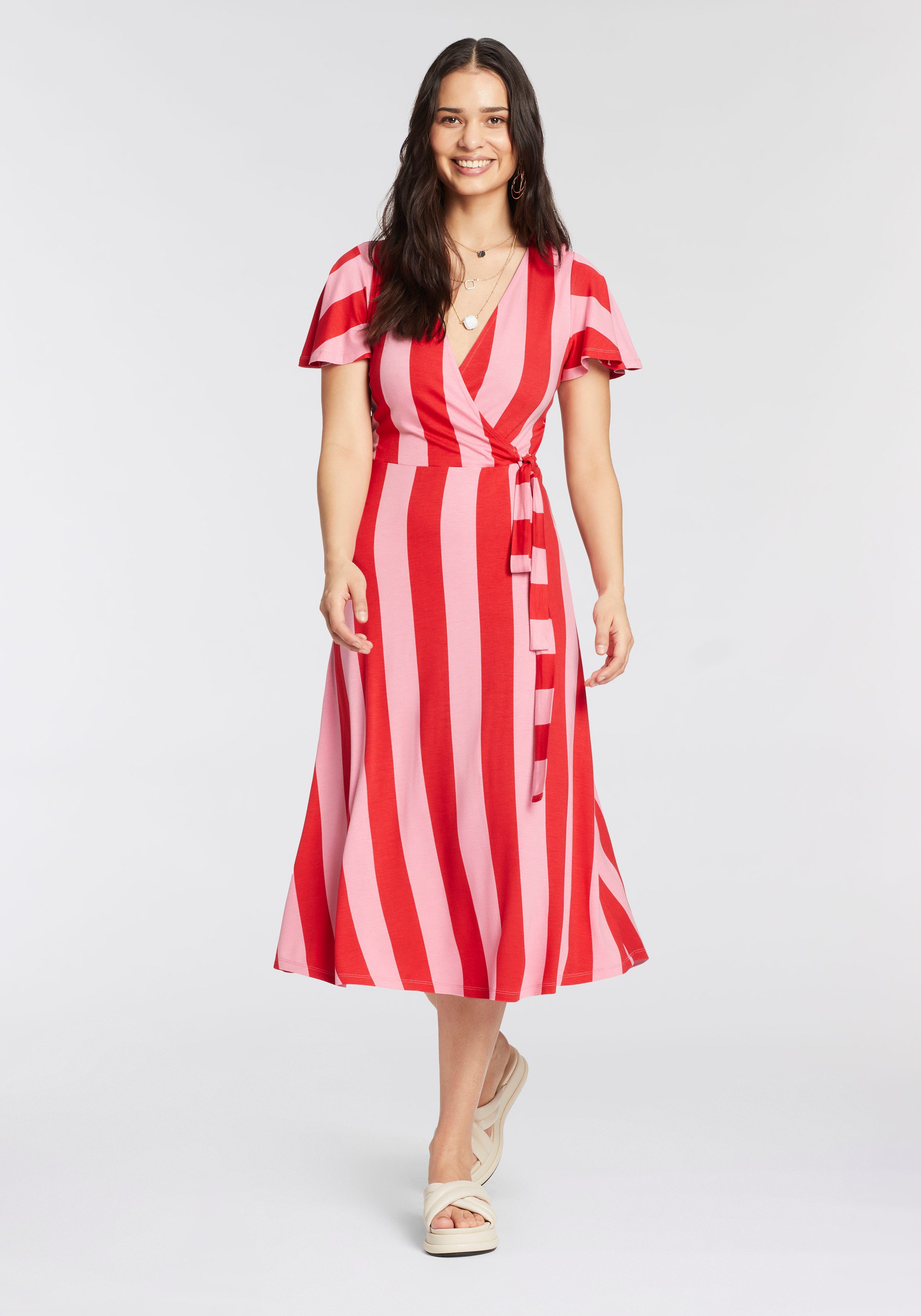 Laura Scott Midi-jurk met contraststrepen