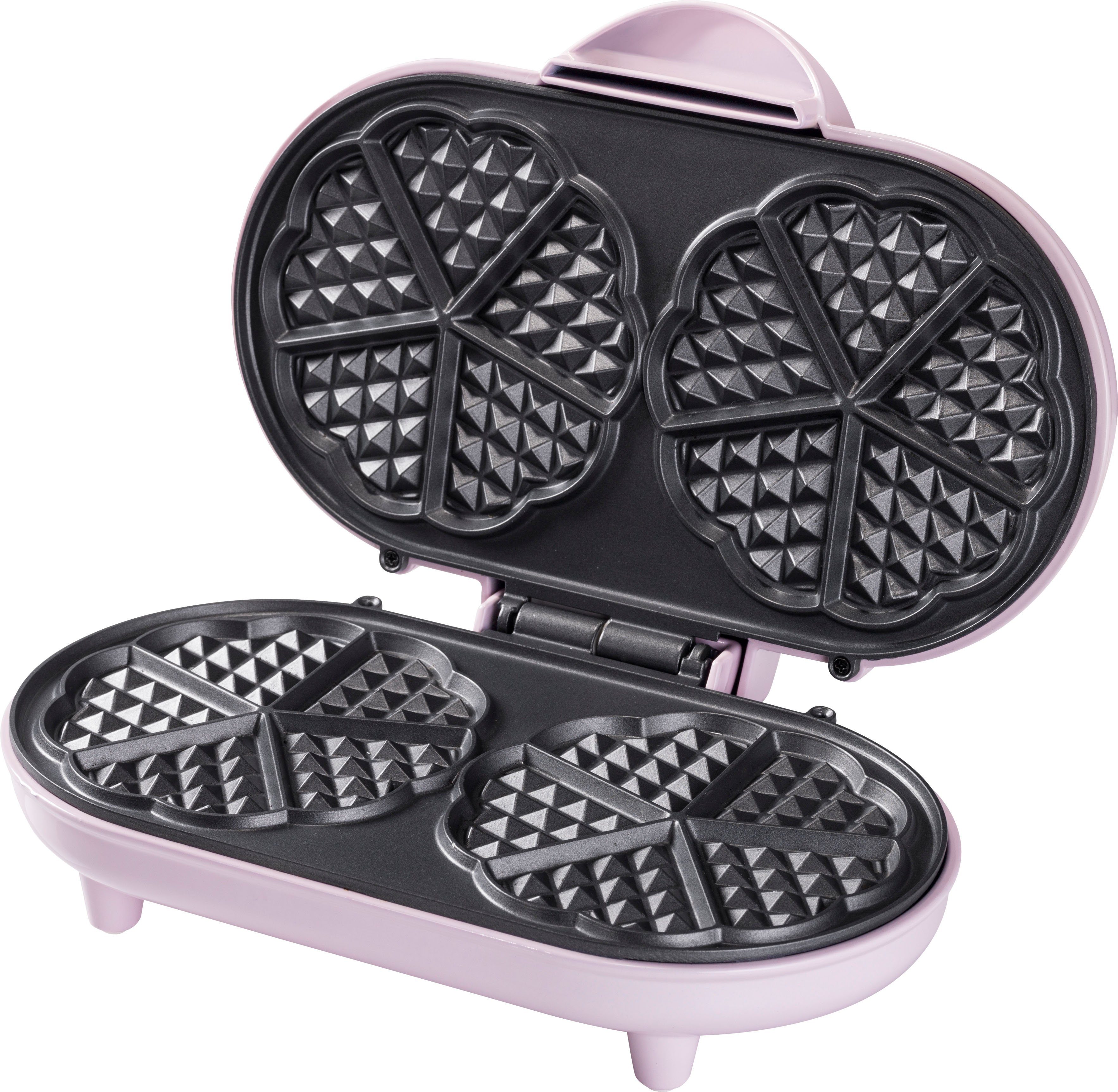 bestron Wafelijzer ADWM1000P dubbel-wafelmaker voor klassieke hartvormige wafels, antiaanbaklaag