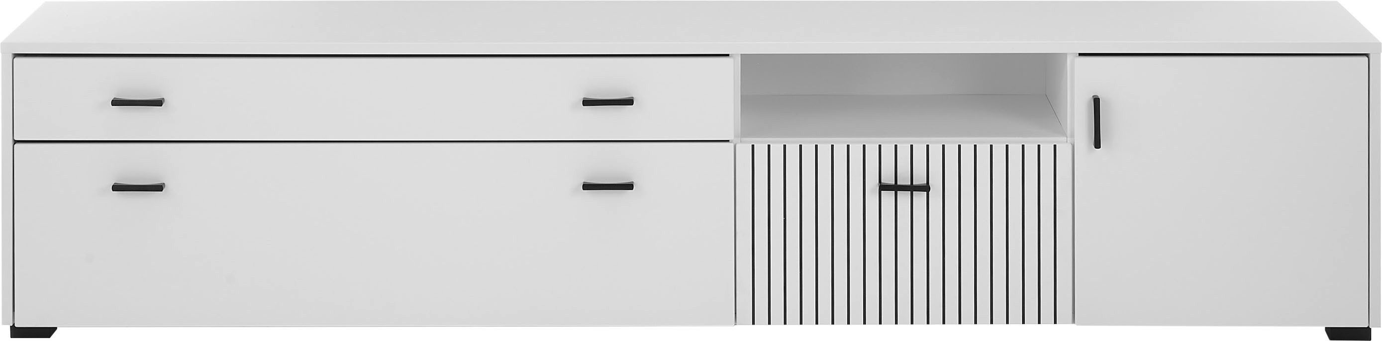 INOSIGN Tv-meubel Hudson in moderne trendkleur, handgrepen van metaal (zwart), breedte 200 cm