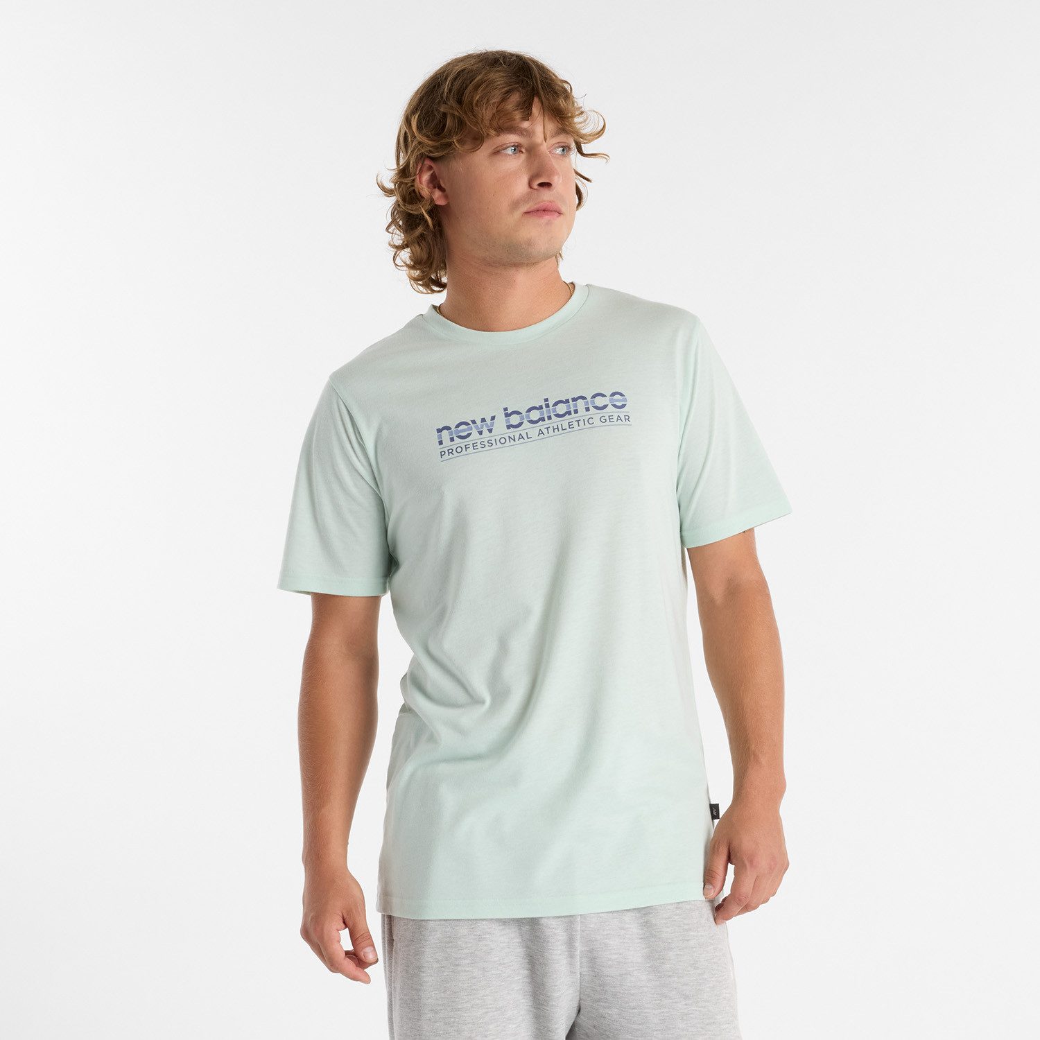 New Balance Runningshirt HEATHERTECH ATHLETIC GEAR T-SHIRT heren hardlopen maat M groen