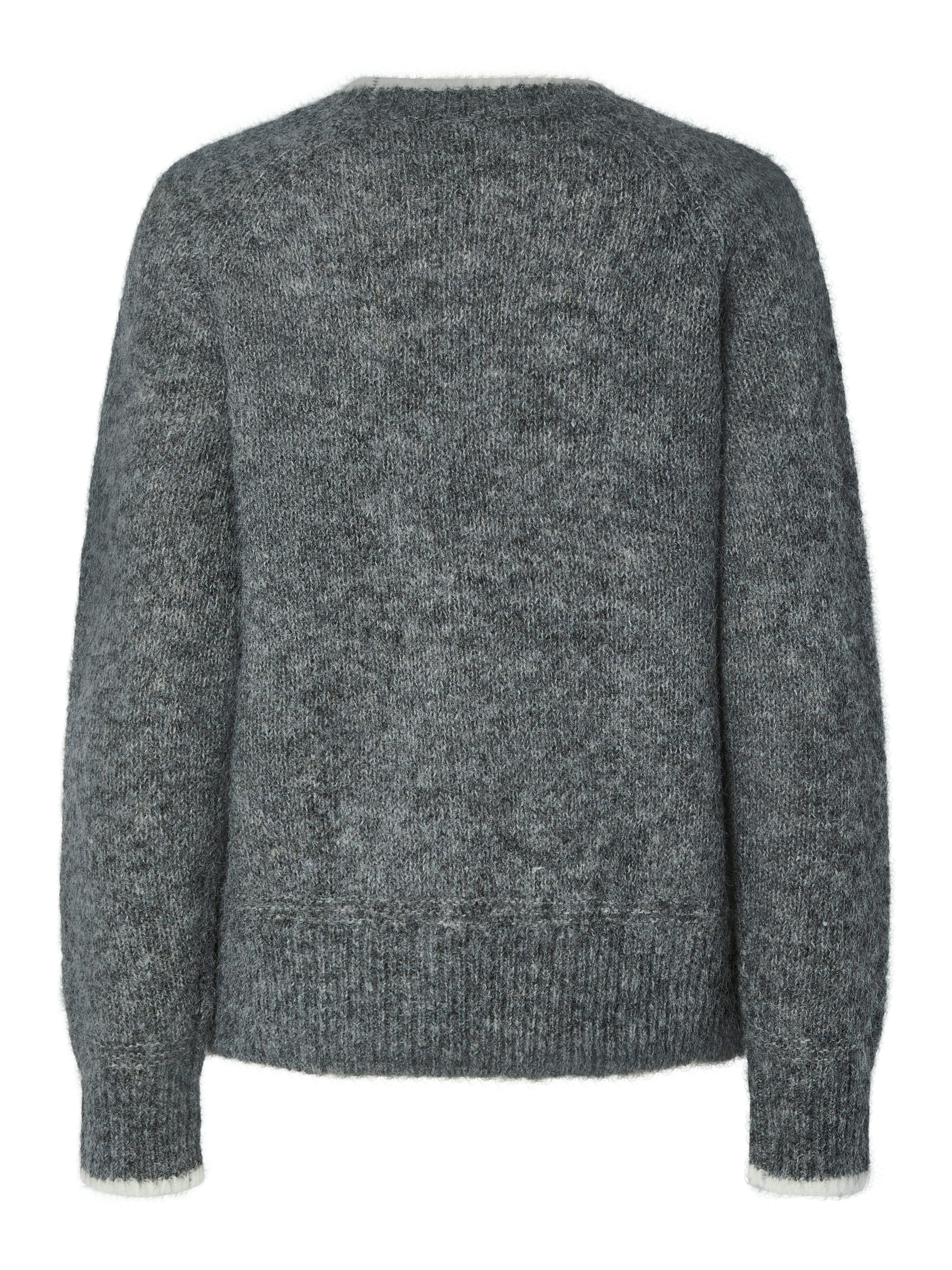 pieces Gebreide trui PCIVY LS O-NECK CONTRAST KNIT NOOS BC