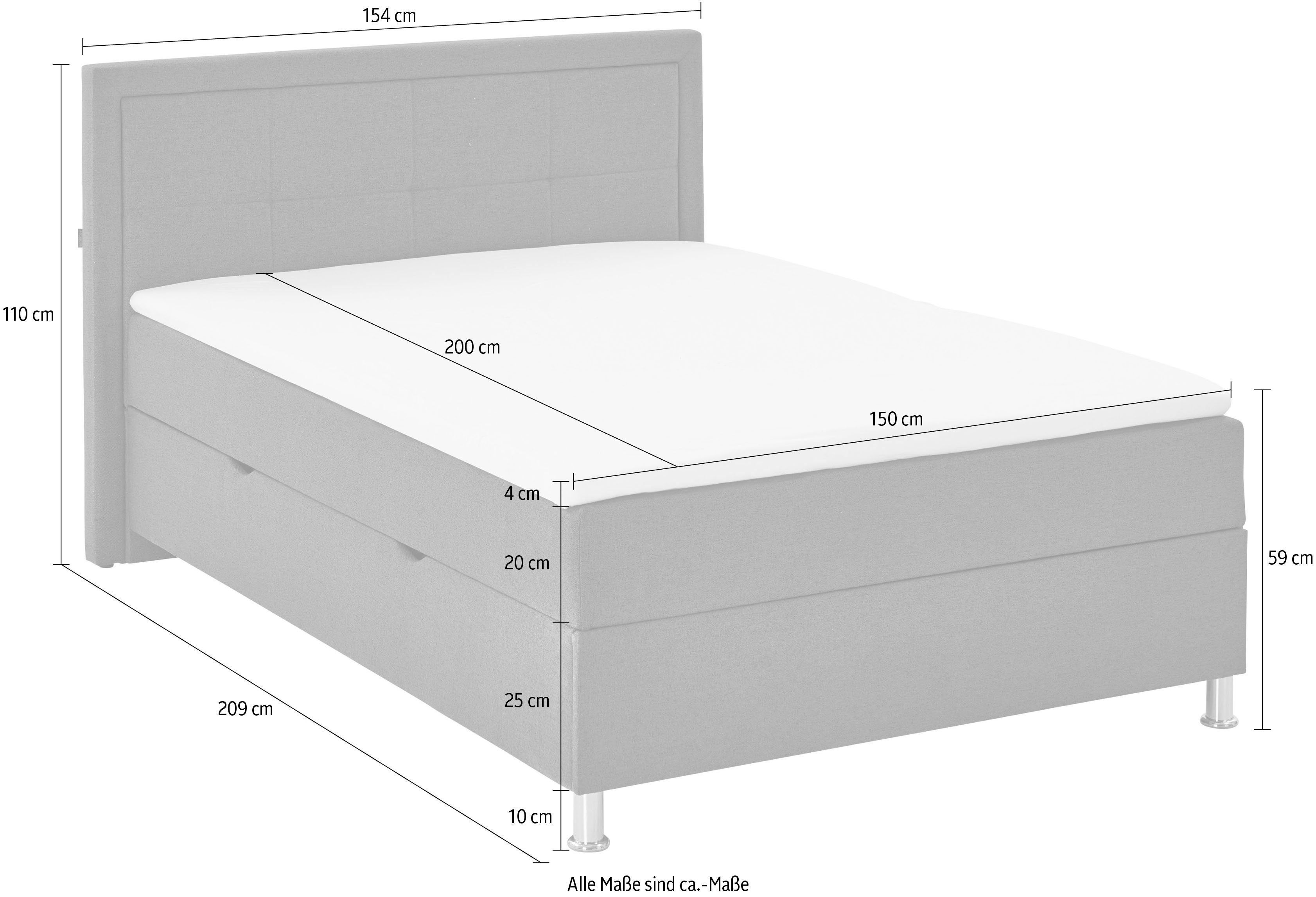 INOSIGN Boxspring Fergus met bedkist, incl. topmatras