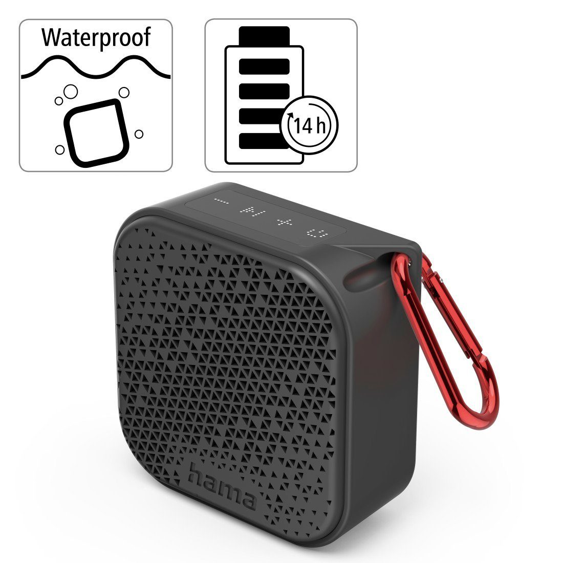 Hama Bluetooth luidspreker Mini Bluetooth luidspreker (waterdicht IP67, 3,5W, mobiel, karabijnhaak)