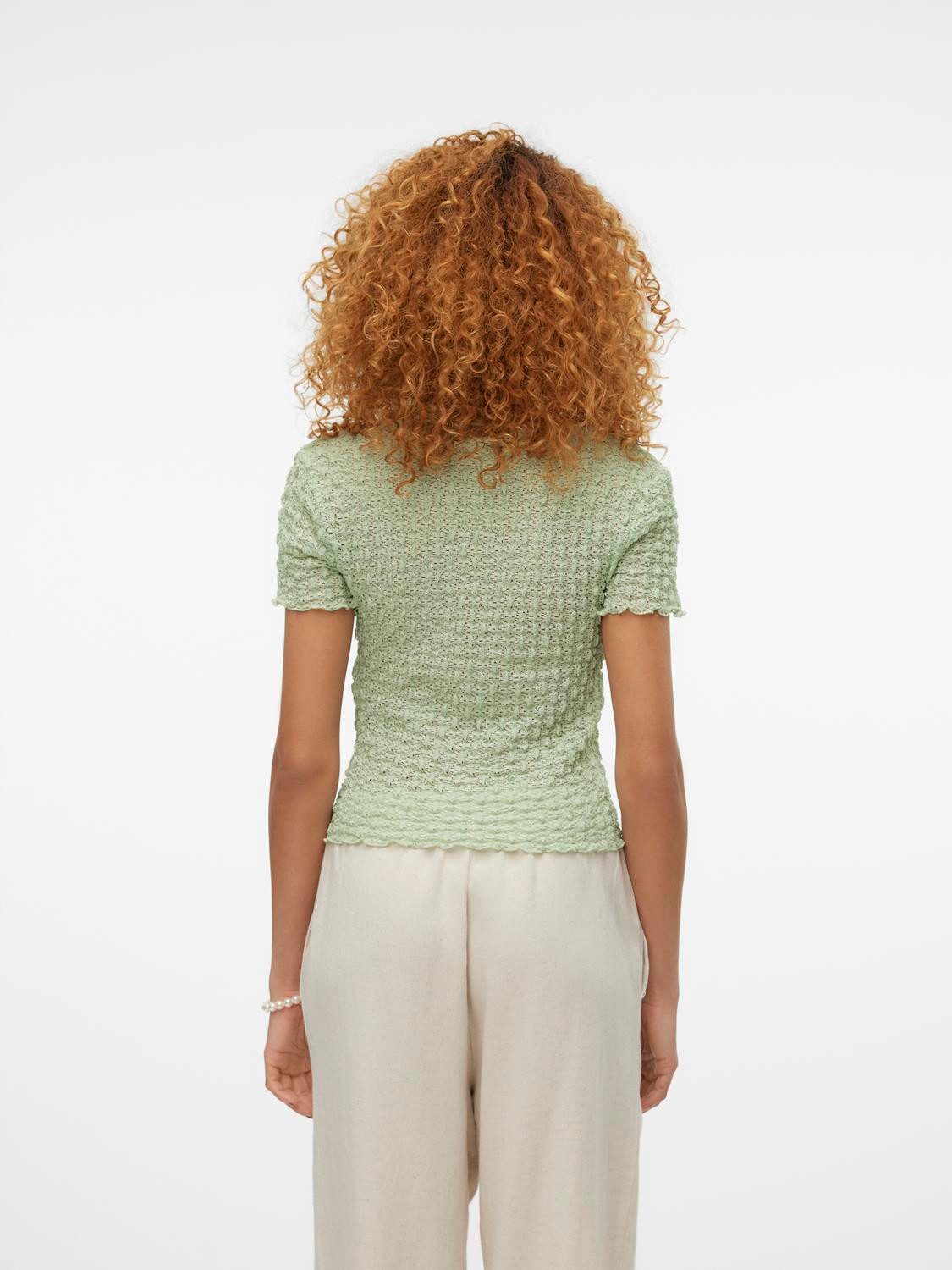 Vero Moda Shirt met korte mouwen VMSHELBY SS O-NECK SHORT TOP VMA NOOS (1-delig)