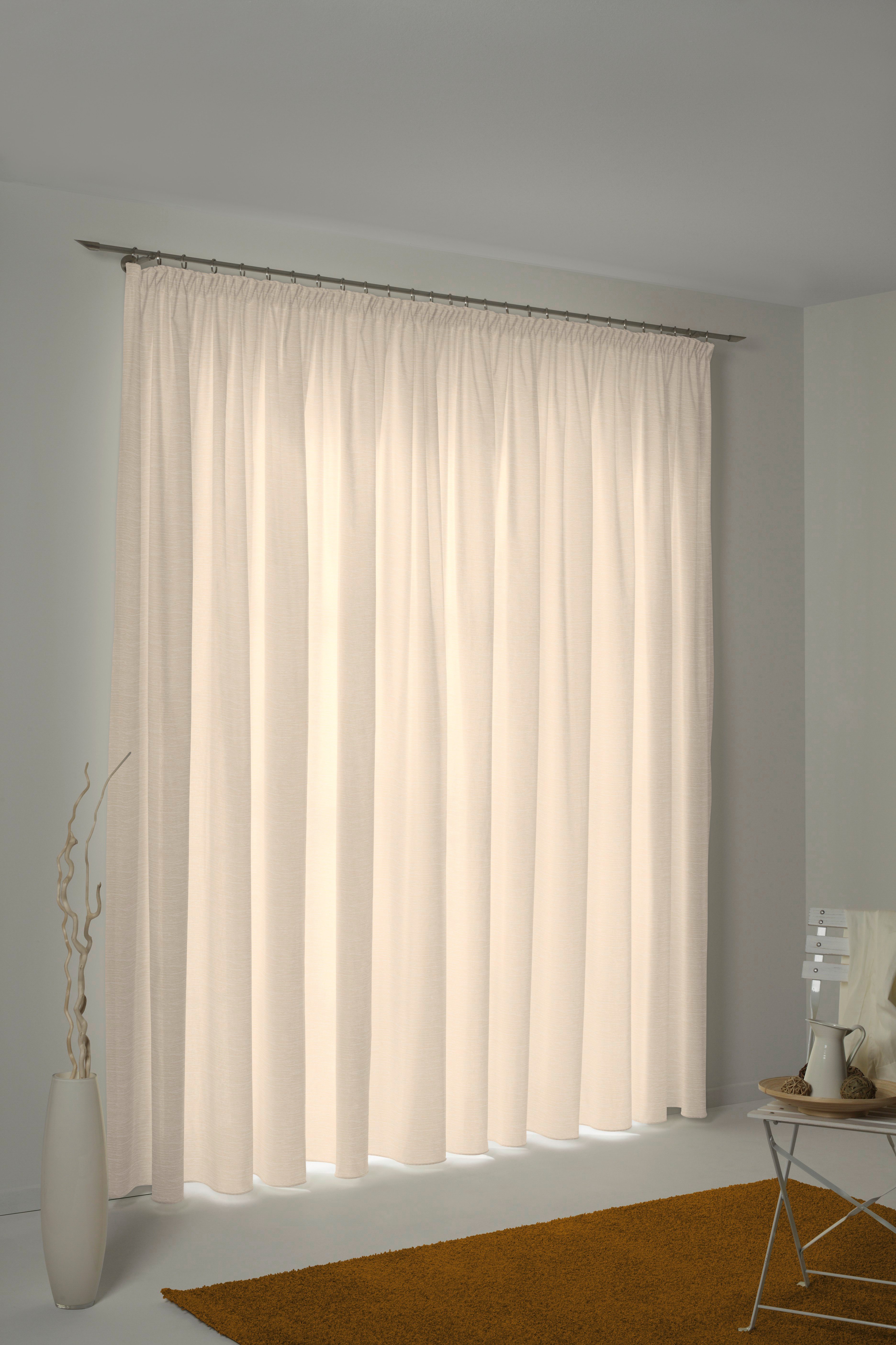 Wirth Gordijn Toco-uni (1 stuk) kant & klaar gordijnen maat 12 beige