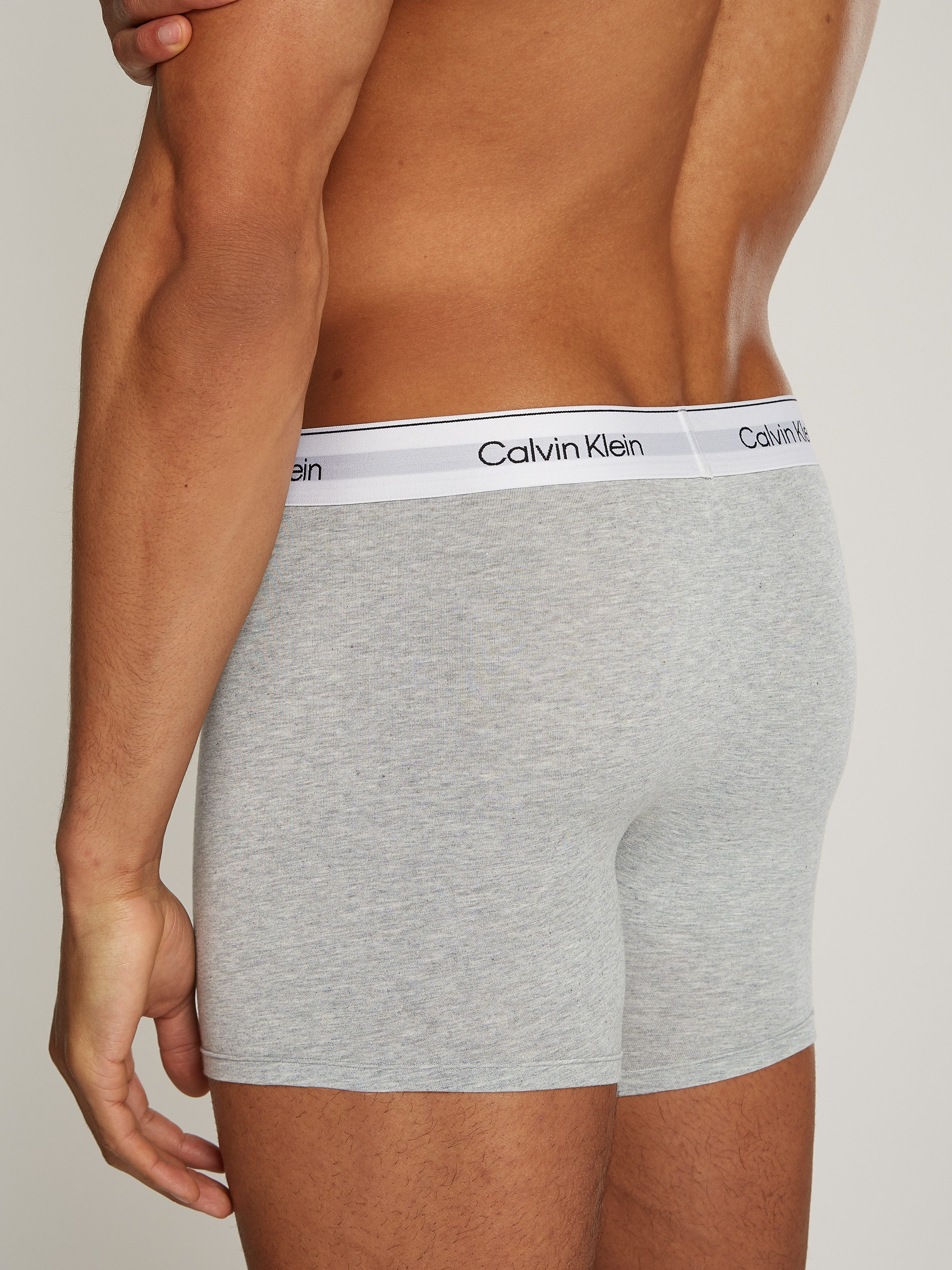 Calvin Klein Boxershort BOXER BRIEF 3PK met langere pijpen, logo-elastische band (3 stuks) (set, 3 stuks)