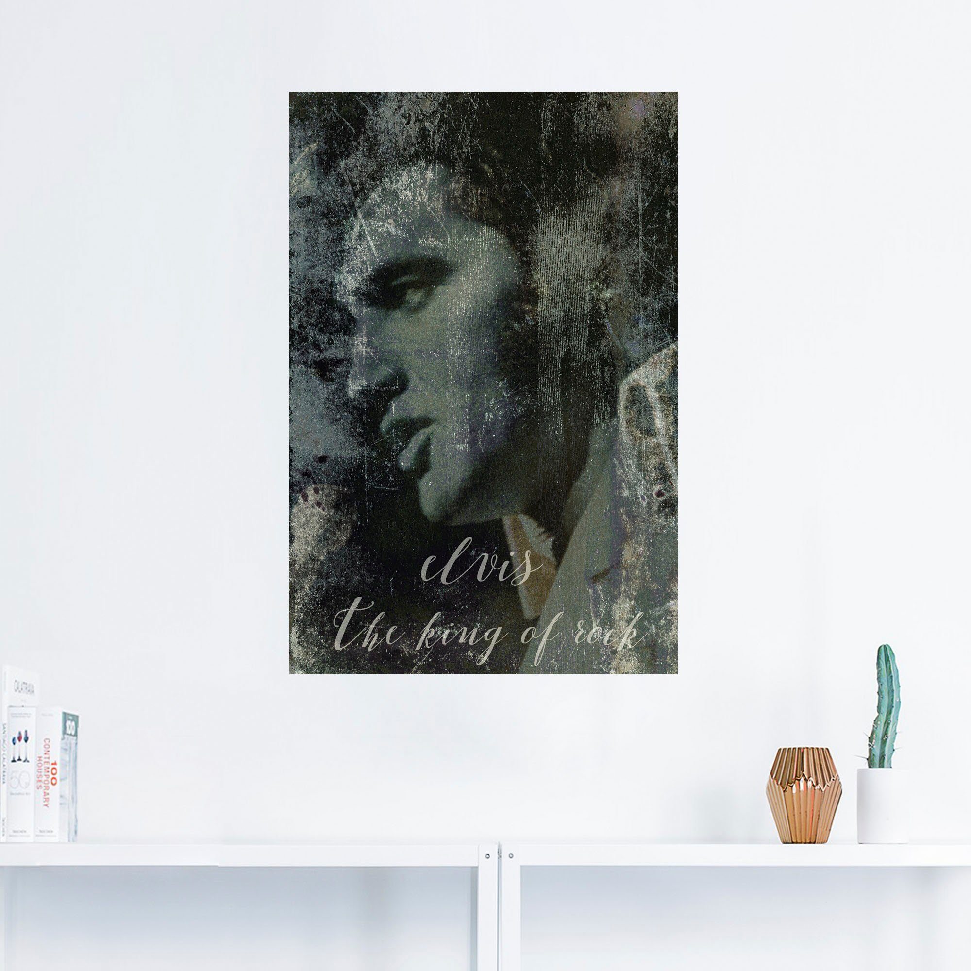 Artland Artprint Elvis the King als artprint van aluminium, artprint voor buiten, artprint op linnen, poster, muursticker