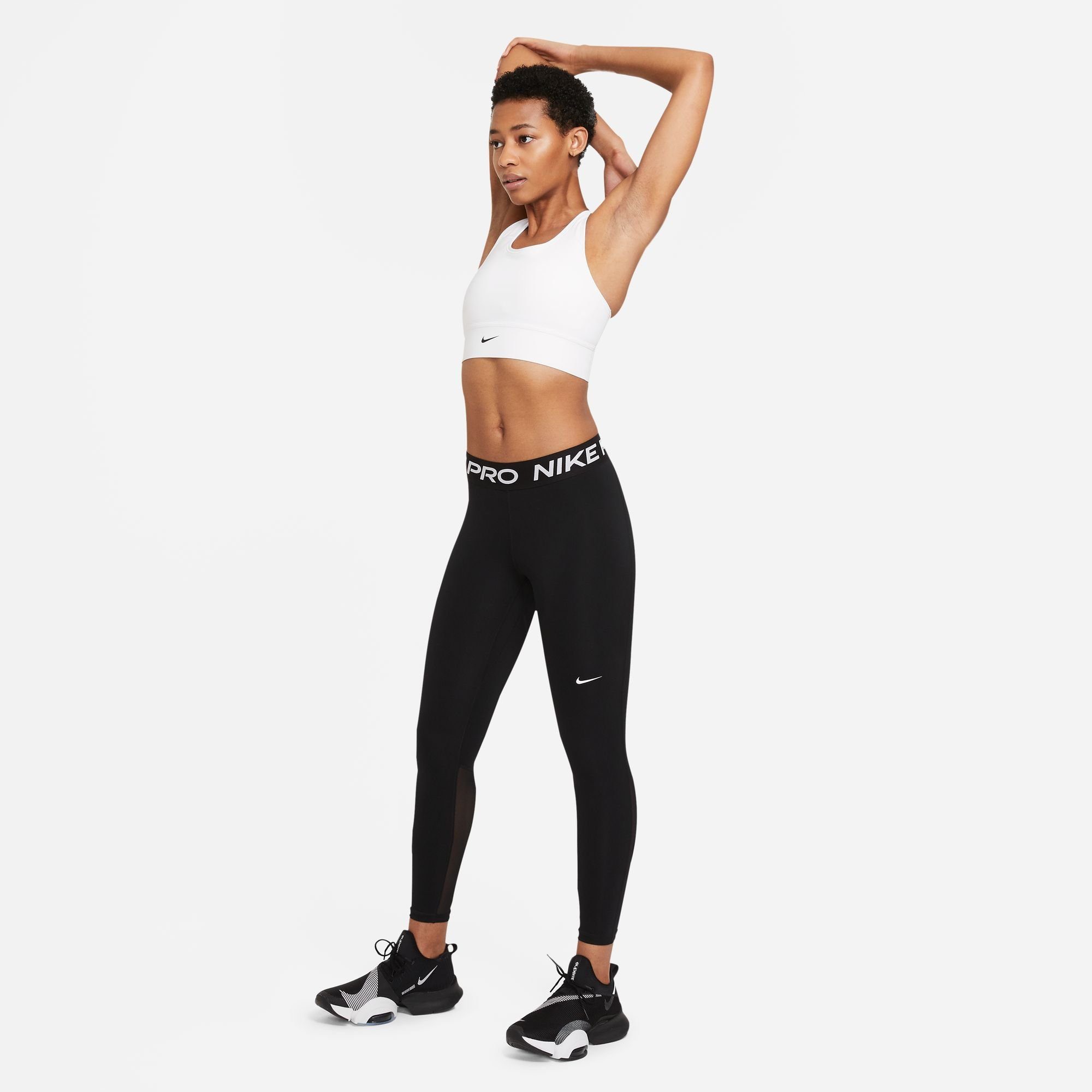 Nike Trainingstights PRO WOMEN'S MID-RISE MESH-PANELED LEGGINGS