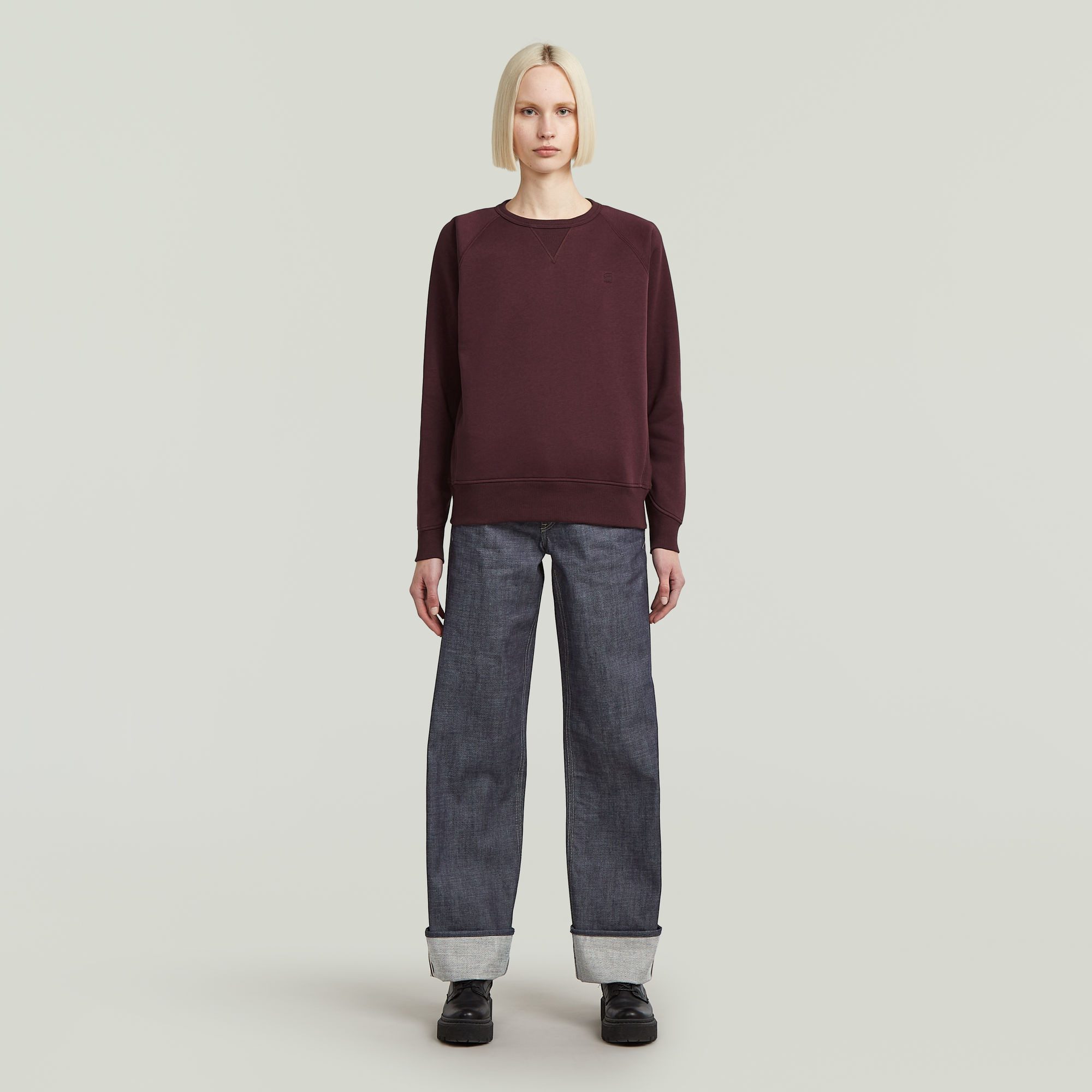 G-Star RAW Sweatshirt Premium core 2.0 met inzetstuk bij de halslijn