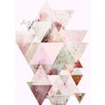 komar poster triangles red hoogte: 40 cm multicolor