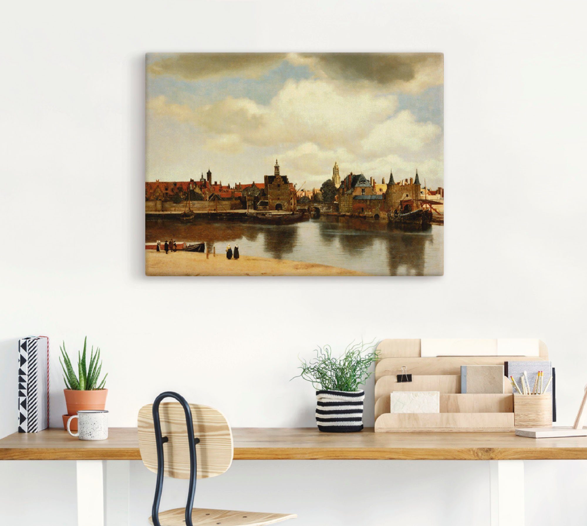 Artland Artprint op linnen Aanzicht van de stad Delft. Ca. 1660