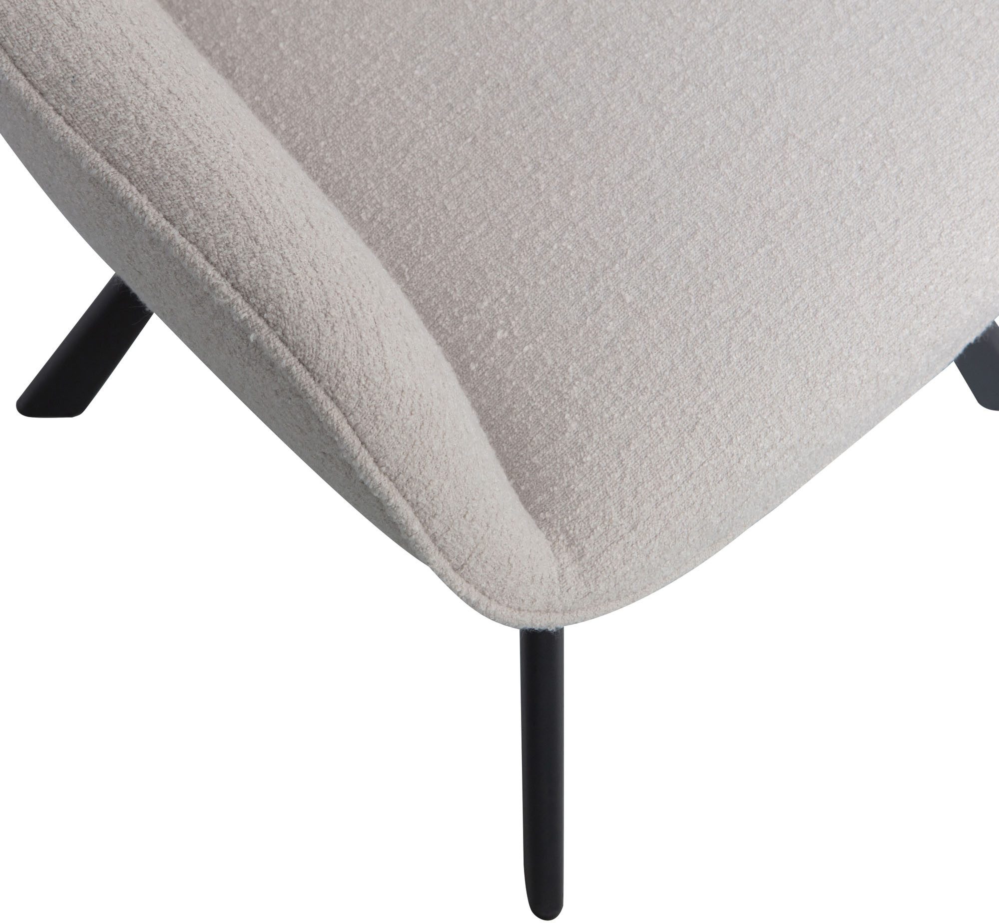 WOOOD Eetkamerstoel Juno gepolsterd met zacht bouclé, hoogte 79 cm x breedte 58 cm