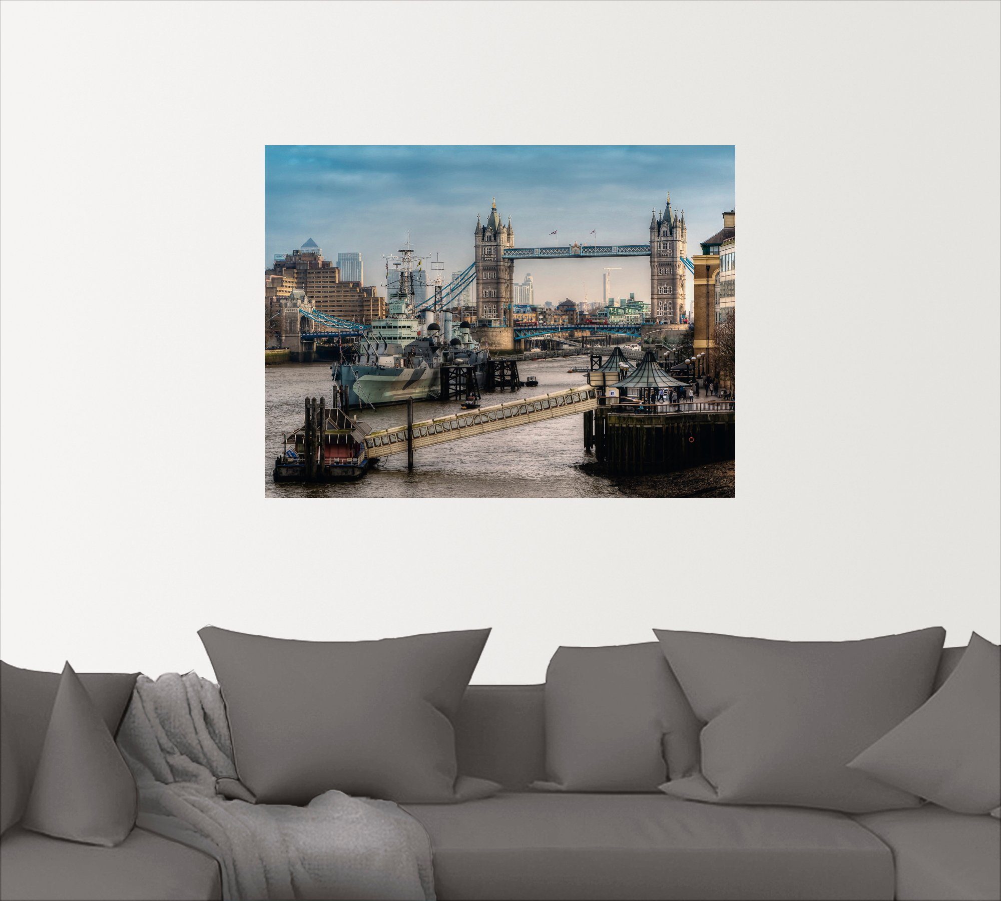 Artland Artprint Londen - Tower Bridge als artprint op linnen, muursticker of poster in verschillende maten