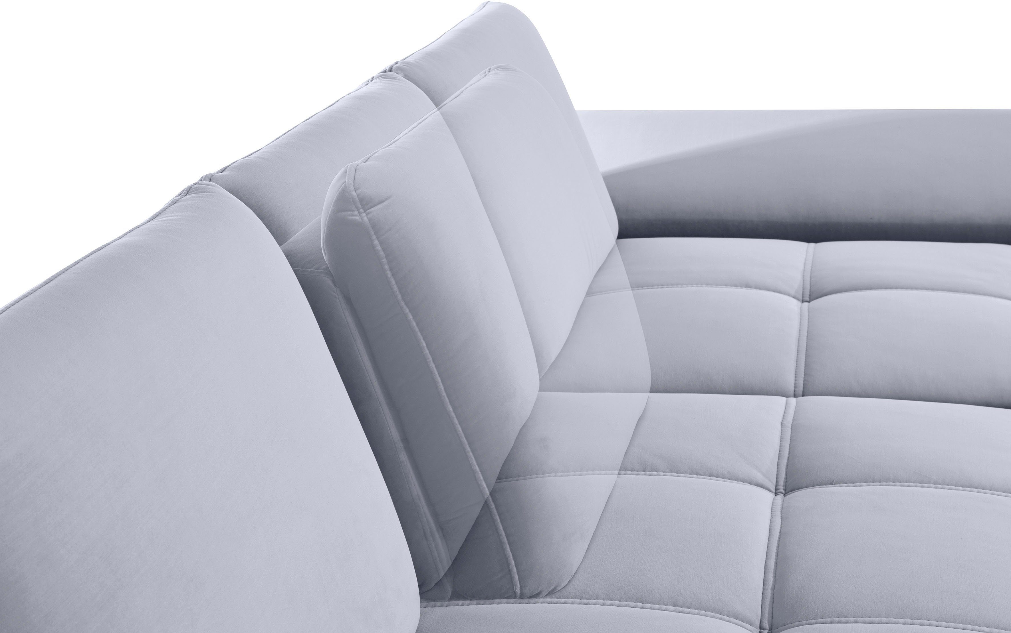 Places of Style Hoekbank Costello L-vorm, met zitdiepteverstelling, armleuningverstelling en