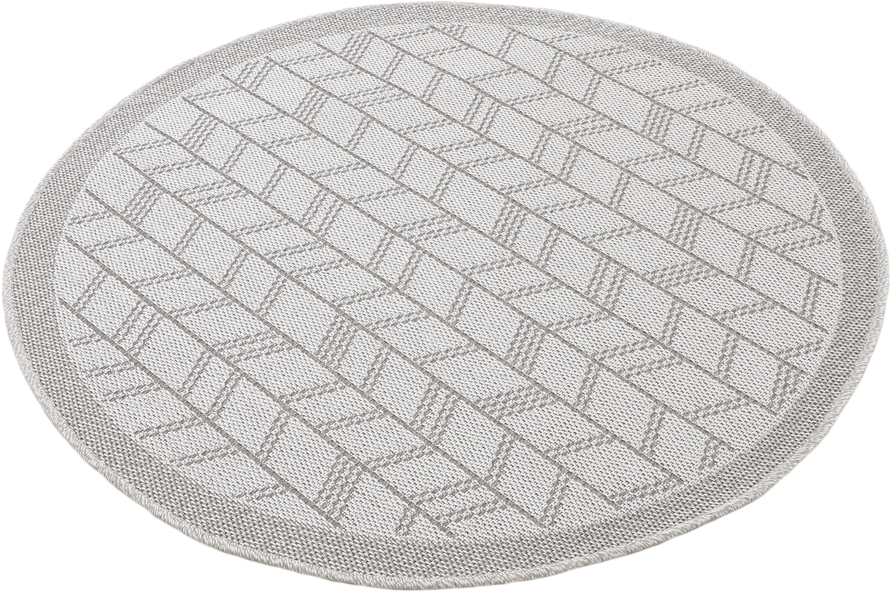 carpetfine Vloerkleed Boho 102 robust vlakweefsel, sisal-look, voor buitengebied