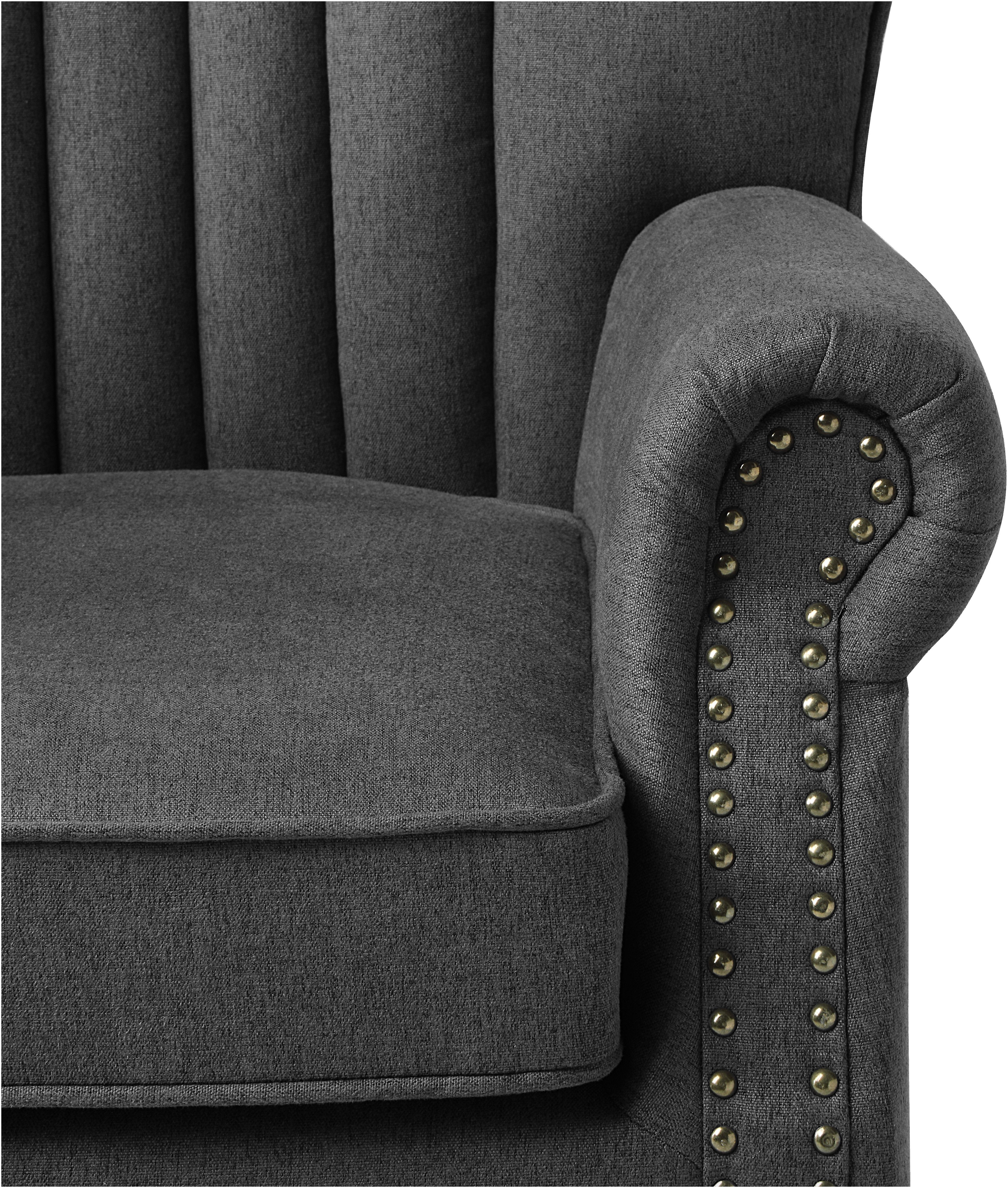 ATLANTIC home collection Fauteuil Toni modern met klinknagels en hoge rugleuning