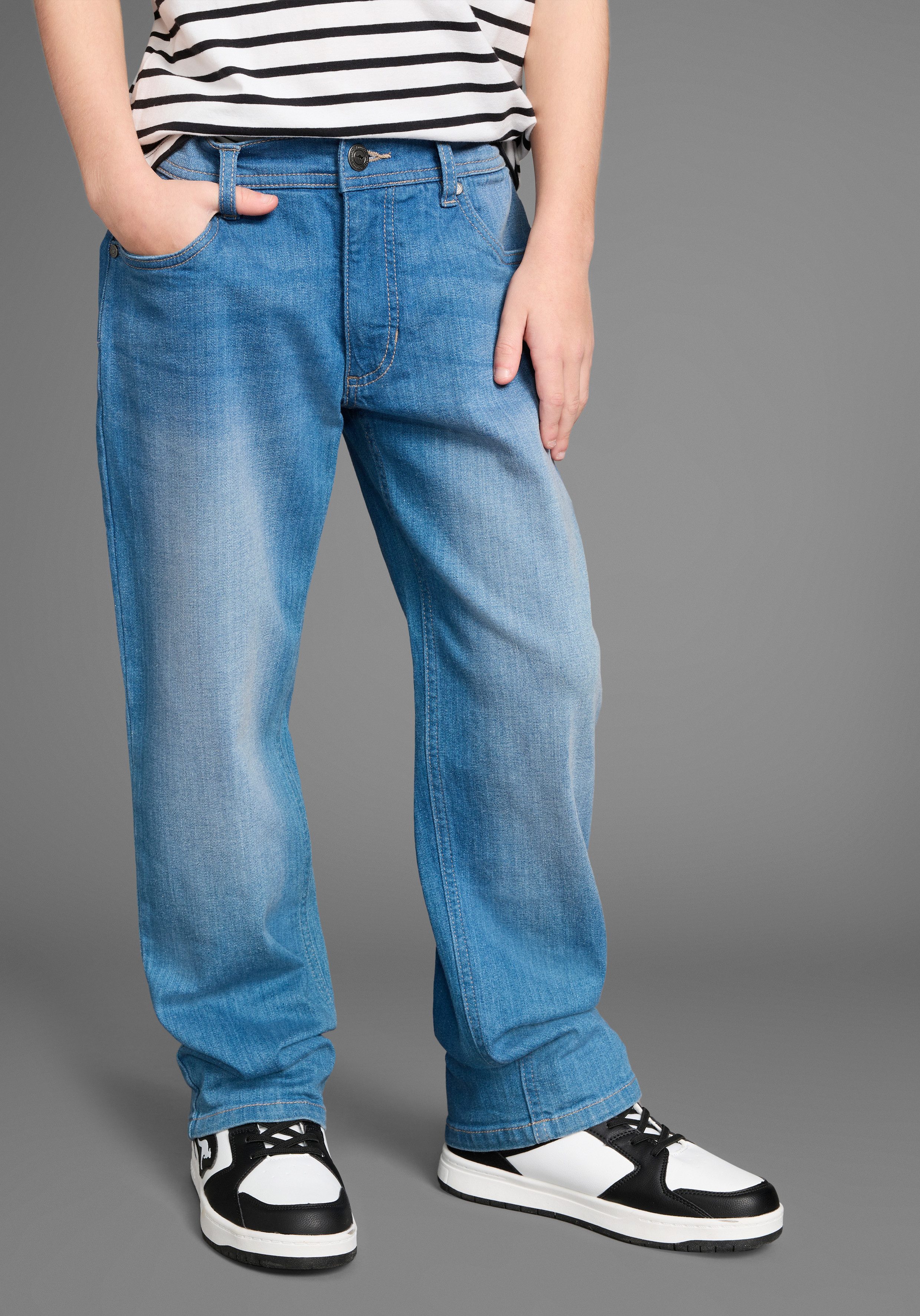 KangaROOS Loose fit Jeans met wijde pijpen jongens jeans maat 170 blauw