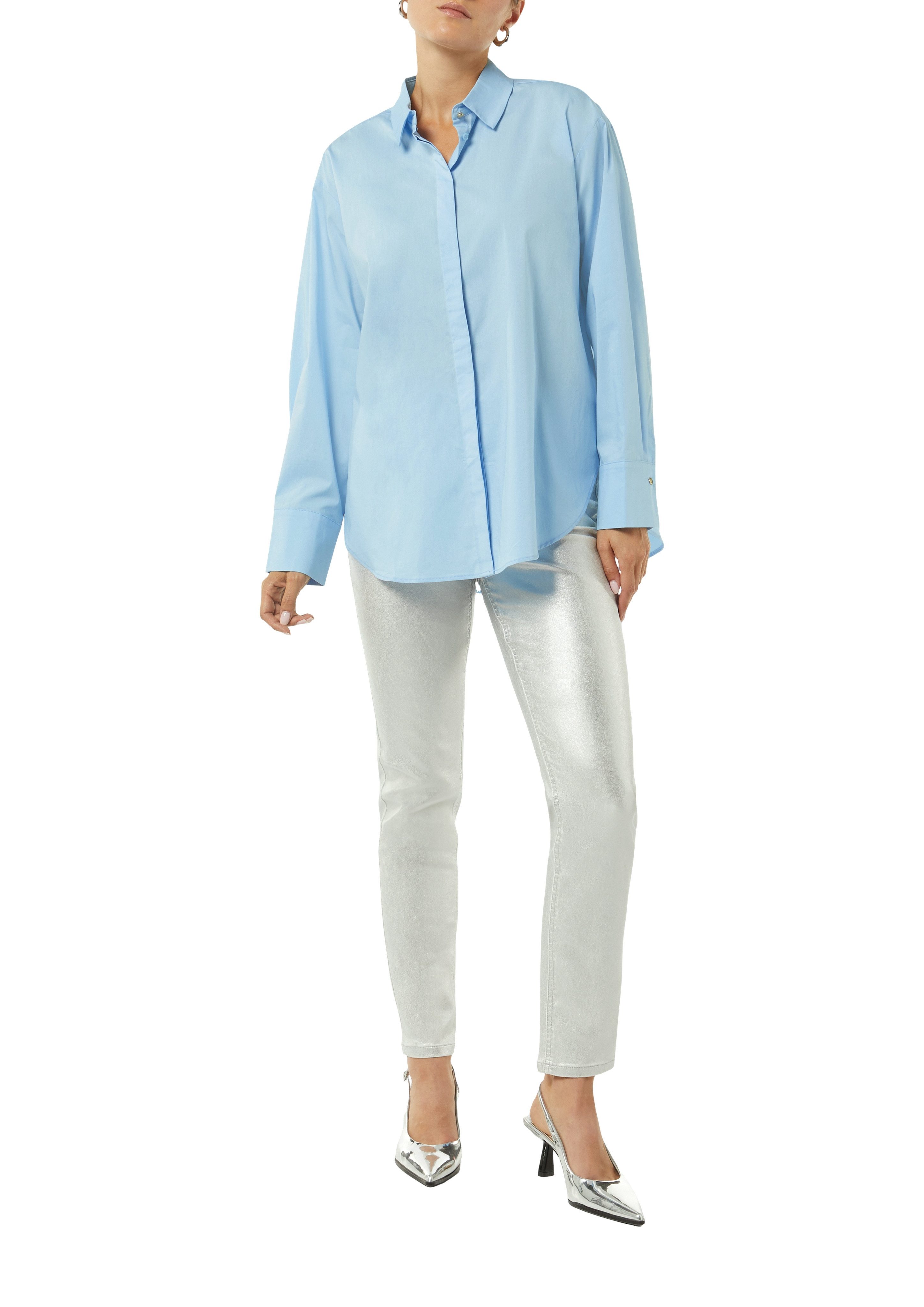Comma Overhemdblouse Oversized, met popeline