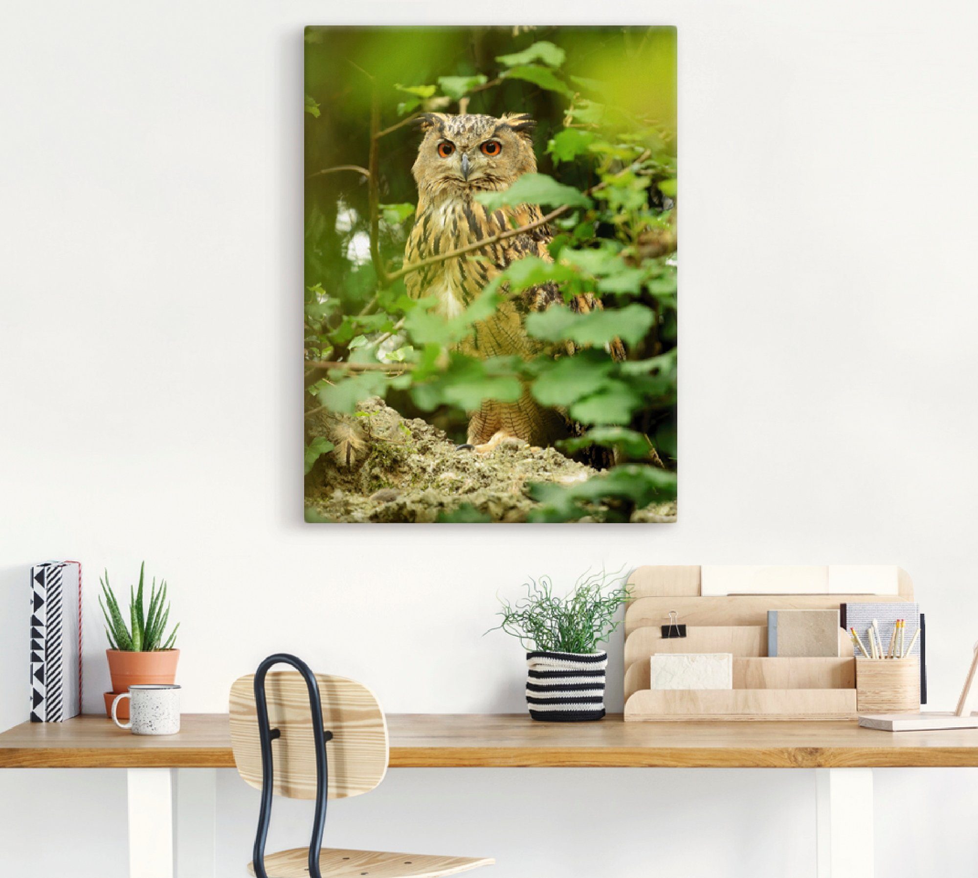 Artland Artprint Vogel oehoe als artprint op linnen, poster in verschillende formaten maten