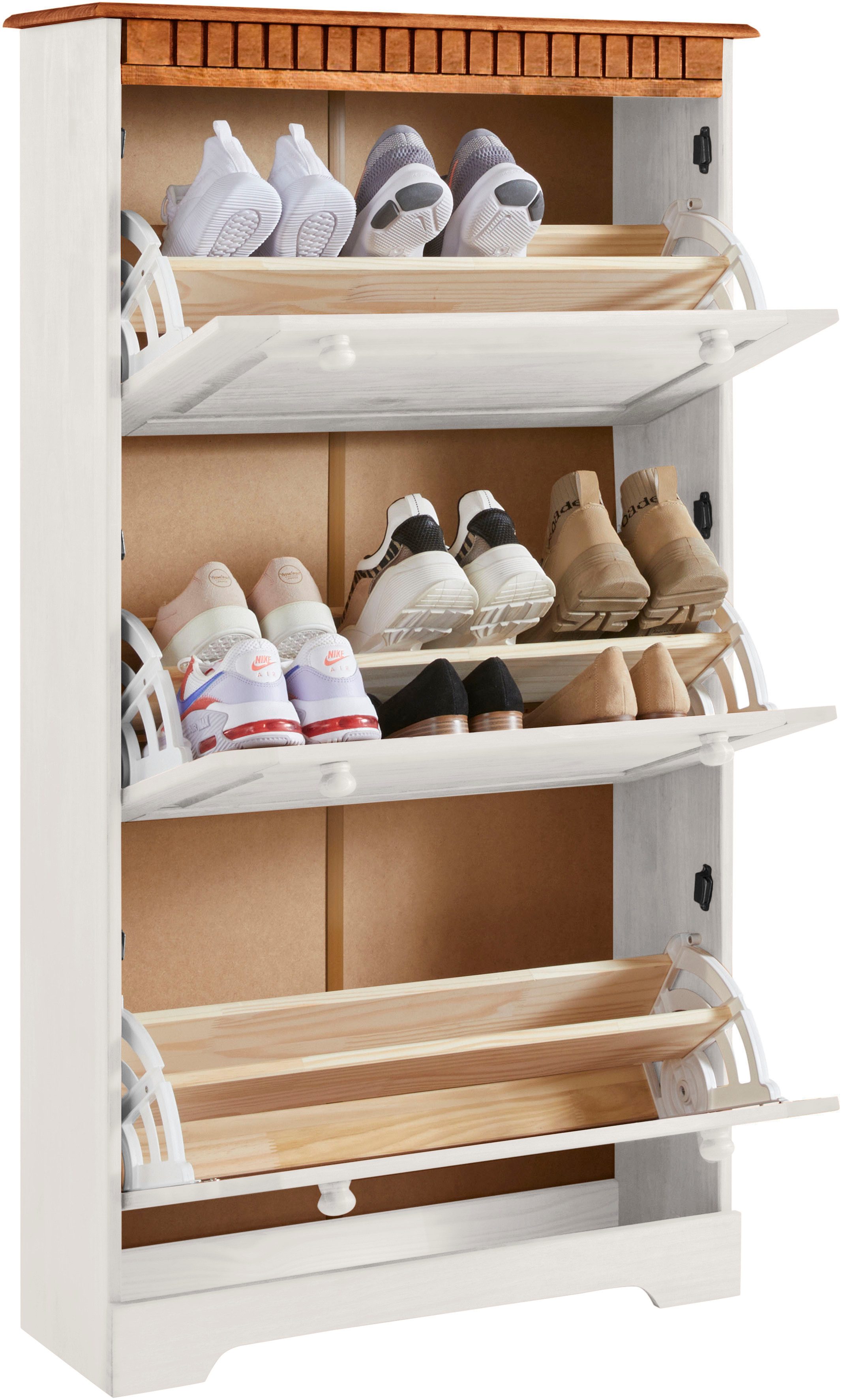 Home affaire Schoenenkast Lisa met 3 kleppen, hoogte 134 cm, breedte 75 cm