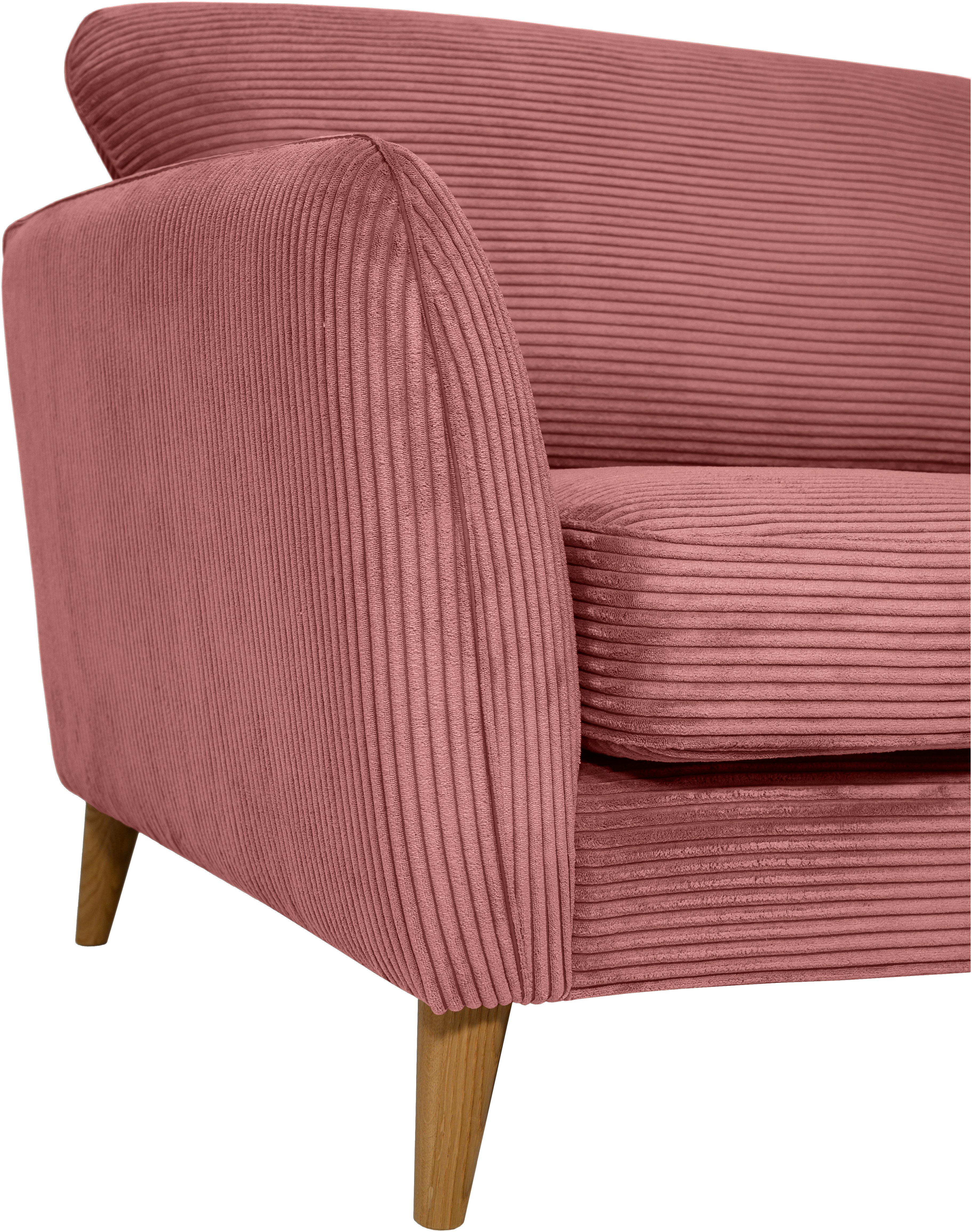 Home affaire 3-zitsbank MARSEILLE 3-zitsbank 206 cm, cord, vlakke weefsel, structuur, geweven stof