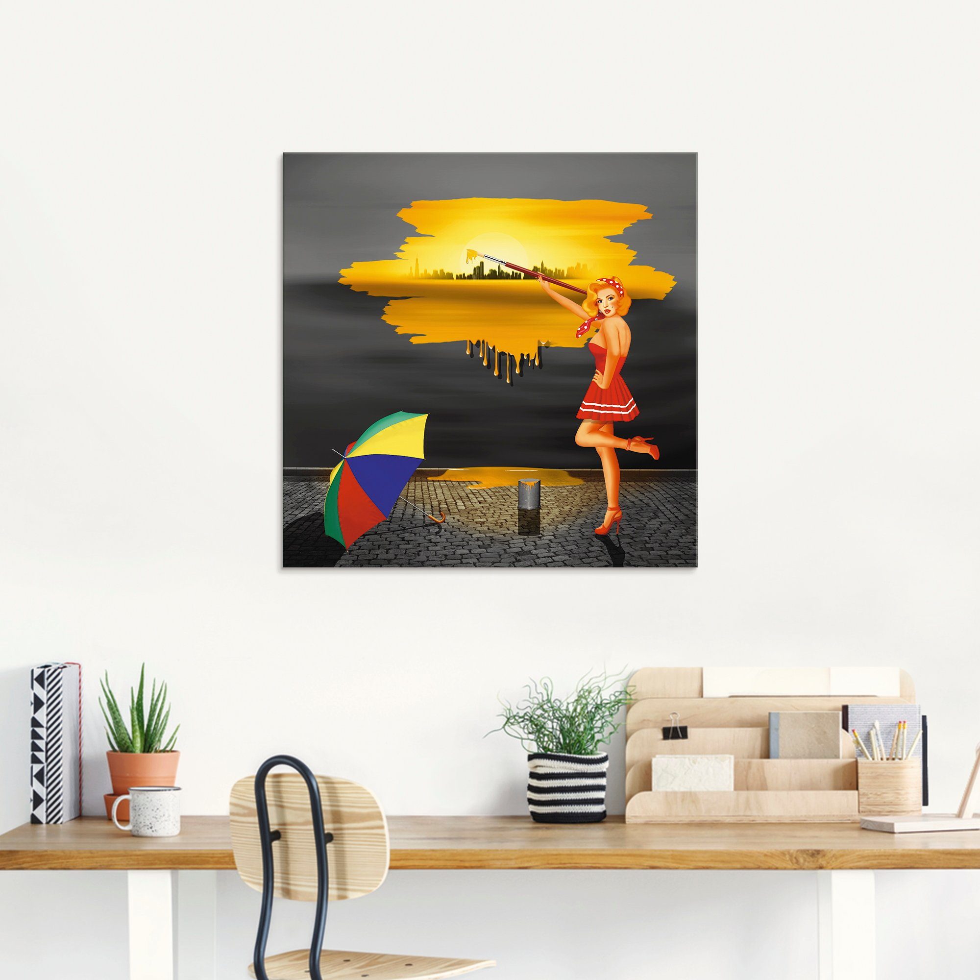 Artland Print op glas Een kunstenaar schildert zijn leven bont