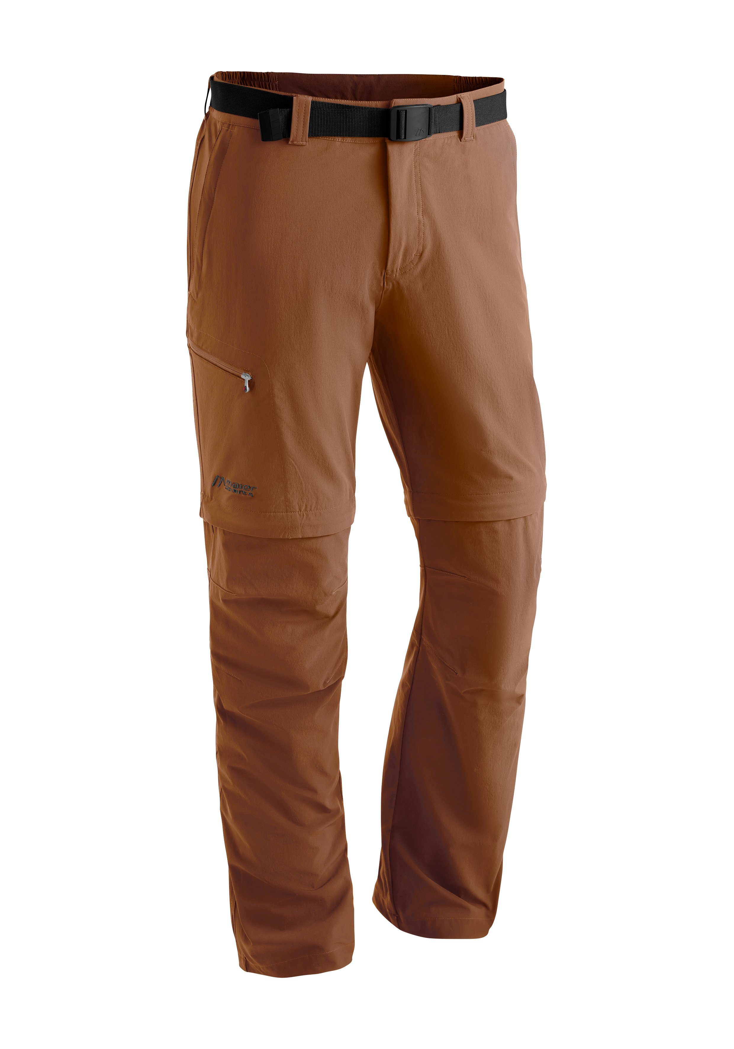 Maier Sports Functionele broek Tajo 2 Heren wandelbroek, afritsbare outdoorbroek, 4 zakken, regular fit heren broeken maat 50-kort bruin