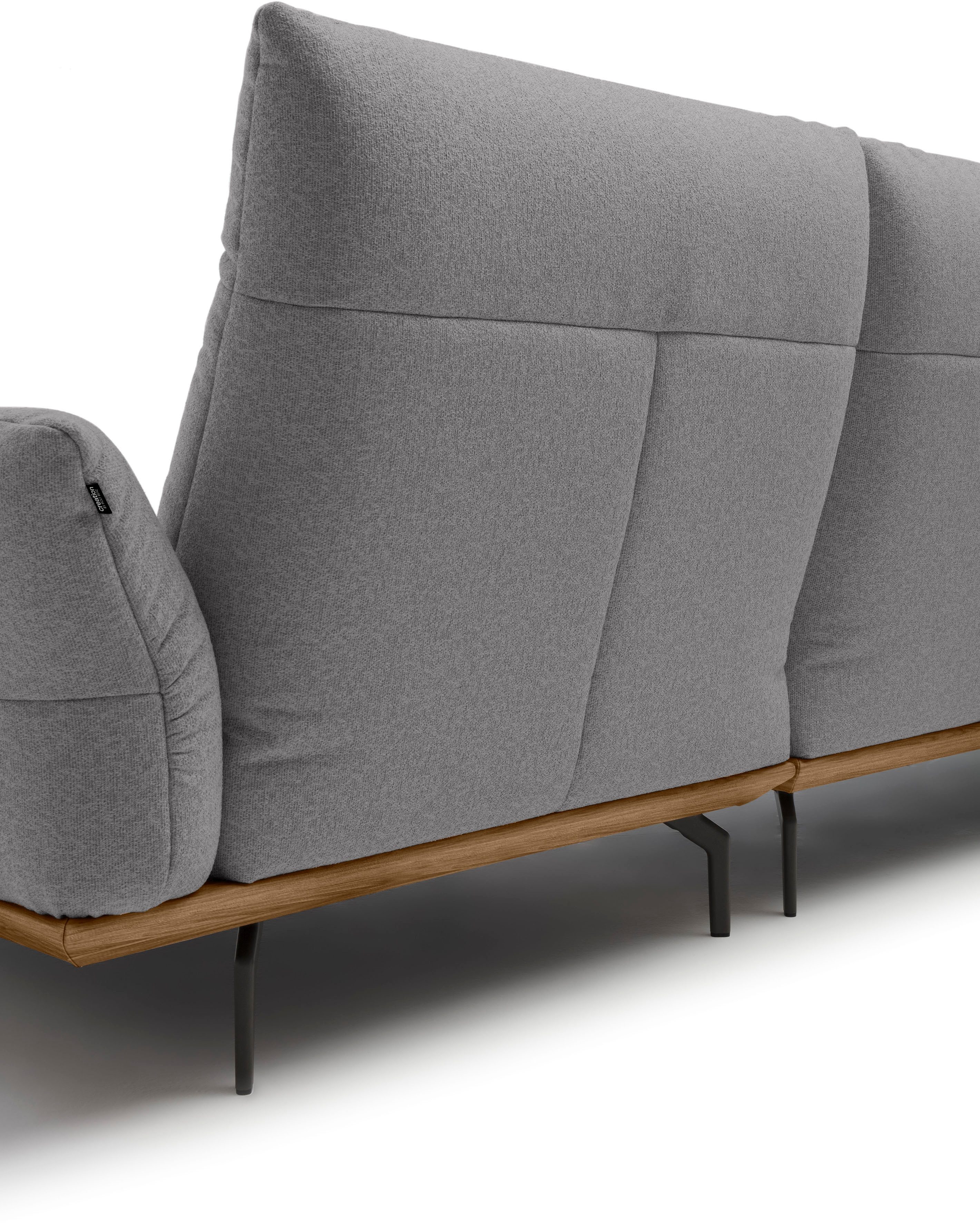 Creation BY ROLF BENZ Hoekbank Hs.460 Sokkel in walnotenhout, onderstel in umbra grijs, breedte 318 cm