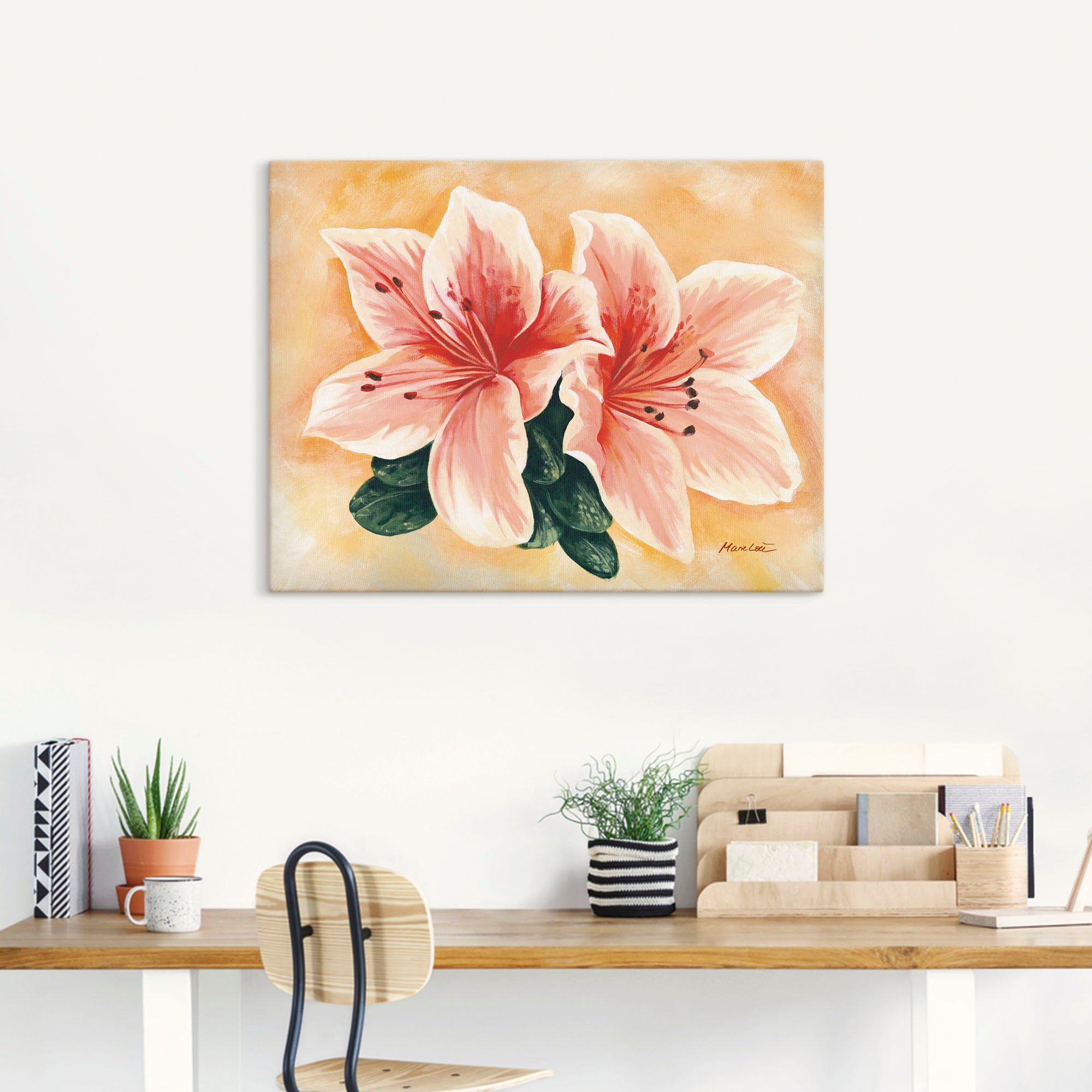 Artland Artprint Zalmlelies als artprint van aluminium, artprint op linnen, muursticker, verschillende maten