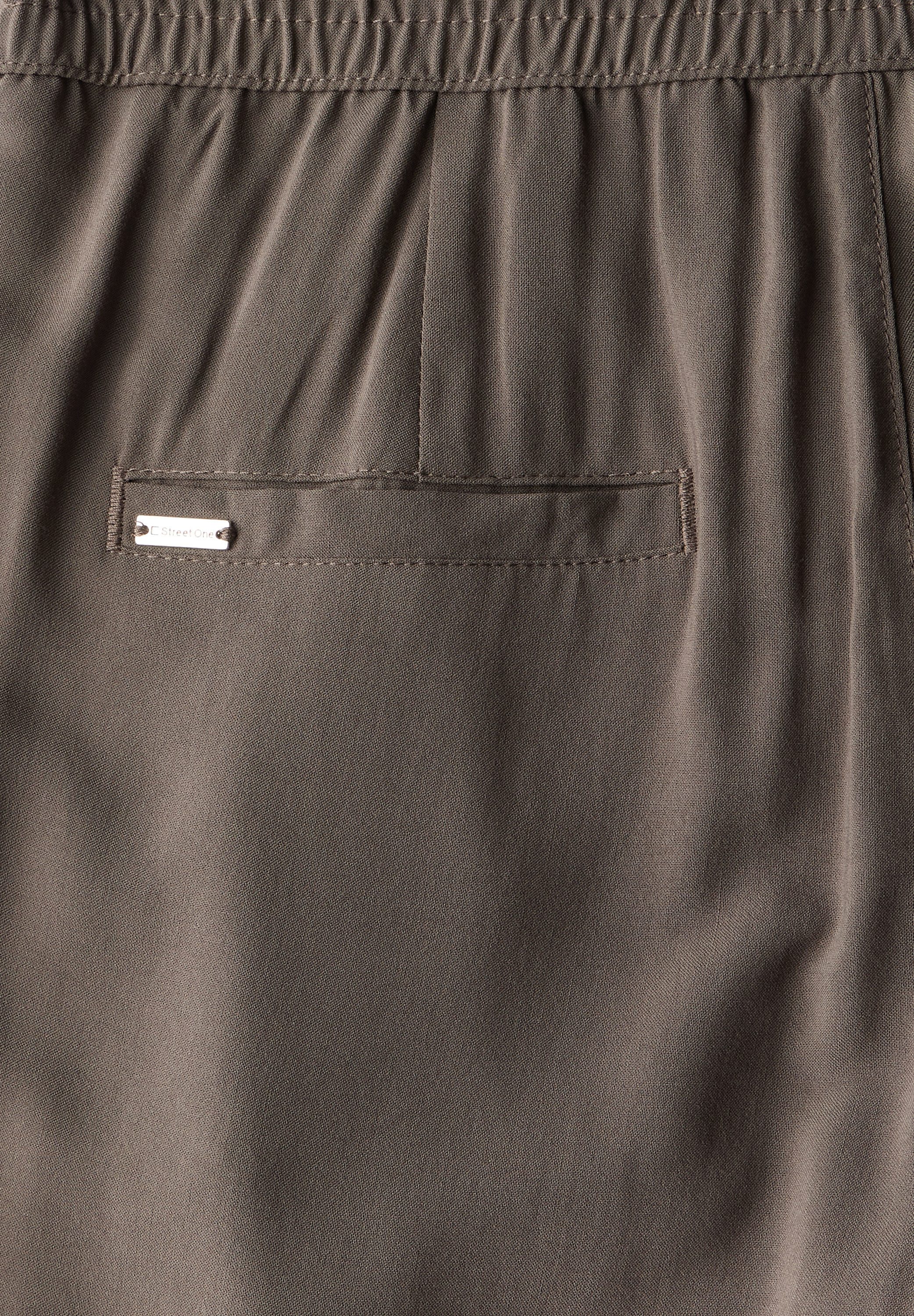 STREET ONE Stoffen broek Style Emee elastische band met rijgkoord