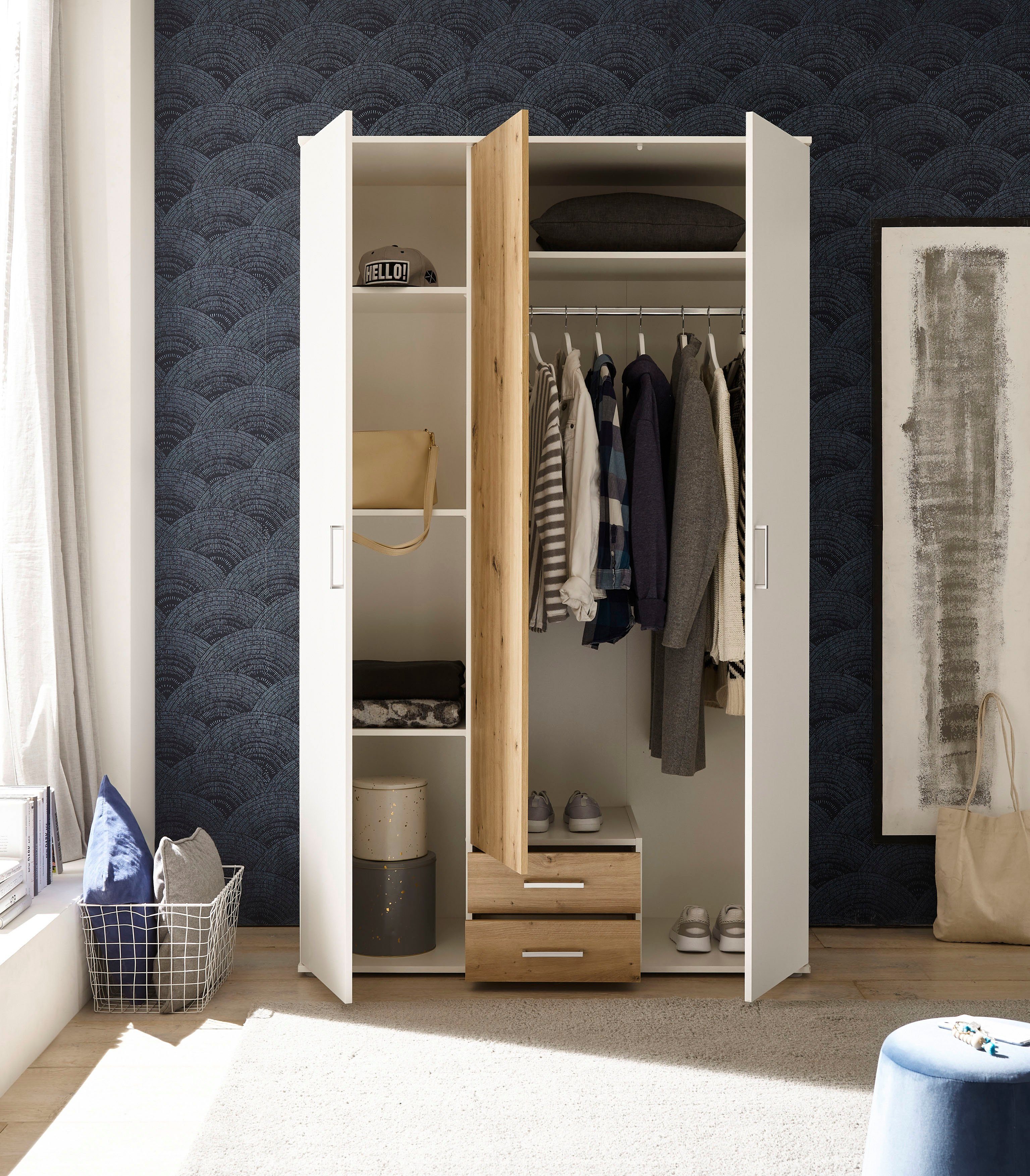 Schlafkontor Kledingkast Marburg bestseller kast garderobe met lades Slaapkamerkast in topkwaliteit, in 2 breedtes